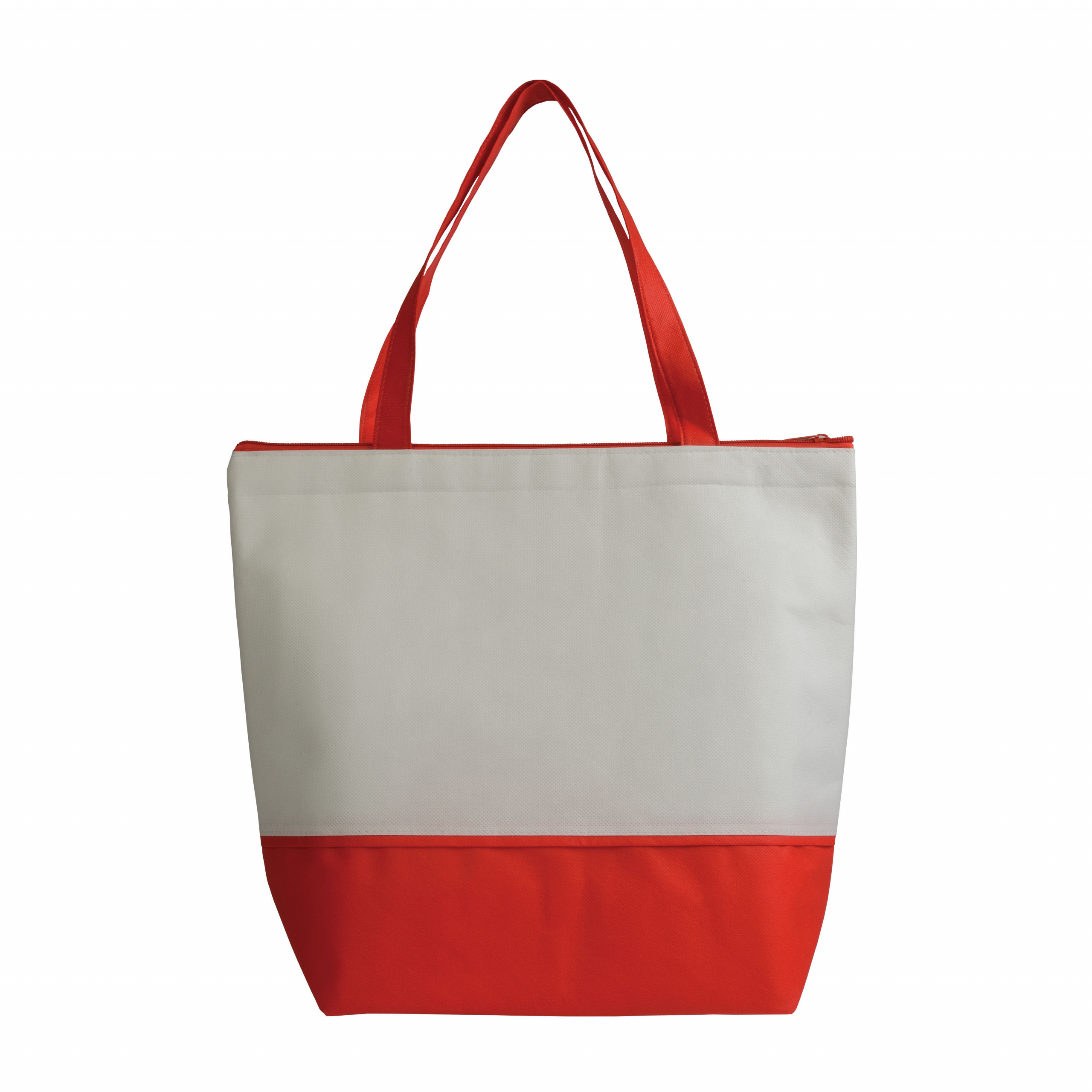 Bolsa de tejido no tejido con interior plateado, Rojo-blanco, , , 70GSM TNT + 2MM EPE ALU FOAM,