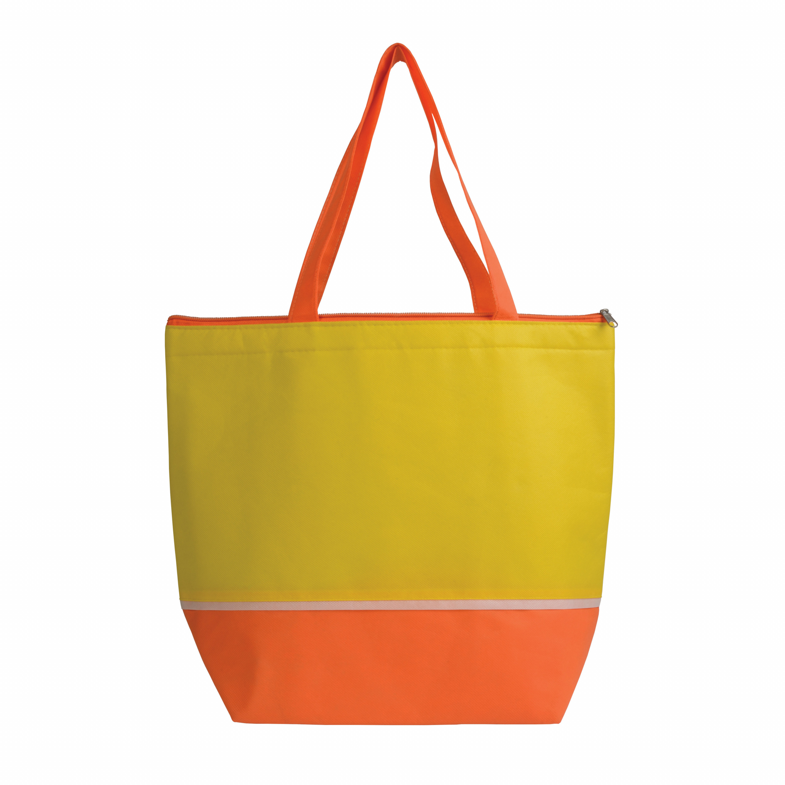 Bolsa de tejido no tejido con interior plateado, Amarillo/naranja, , , 70GSM TNT + 2MM EPE ALU FOAM,