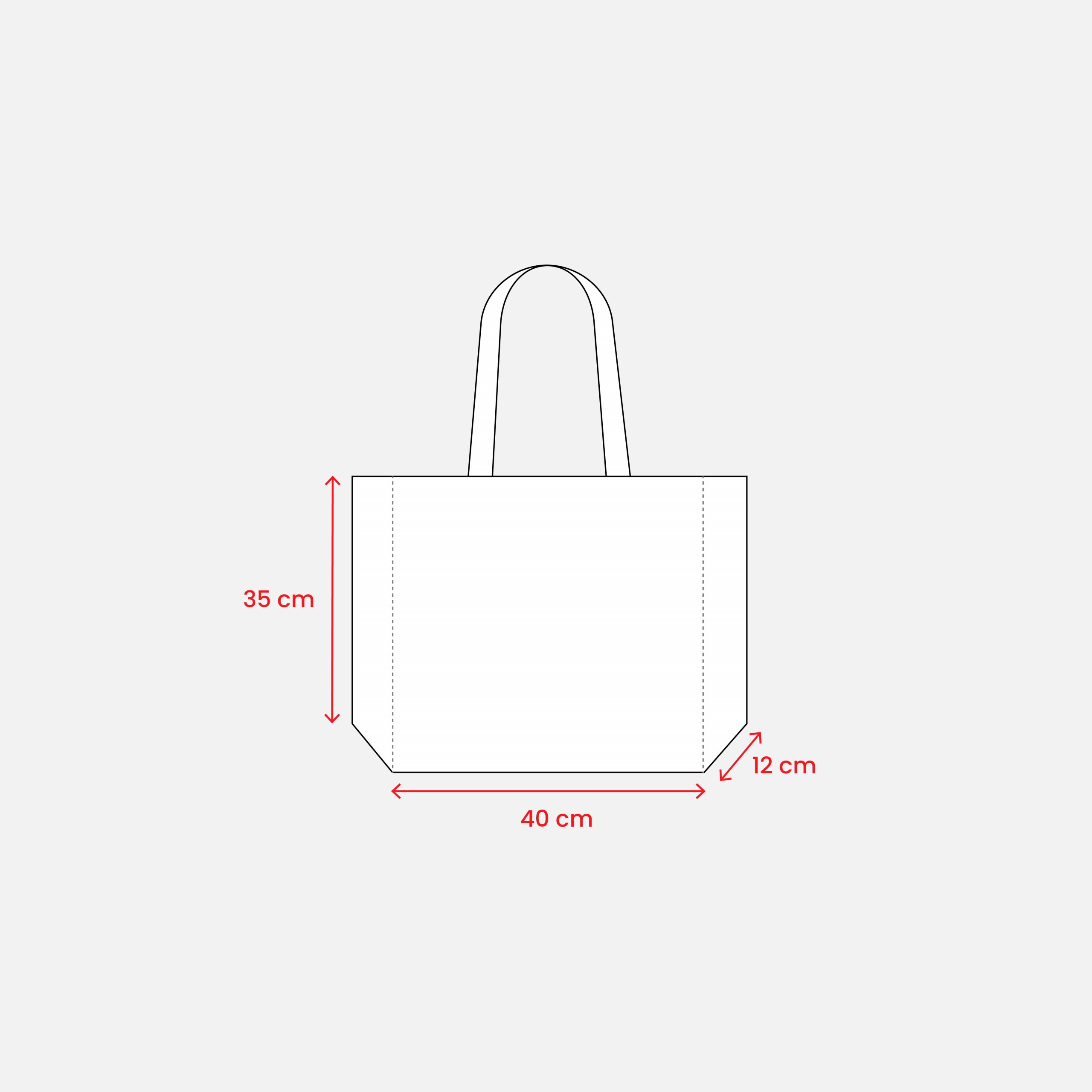 Bolsa shopper de tejido sin tejer laminado, asas largas y fuelle con estampado, Rojo, , , ,