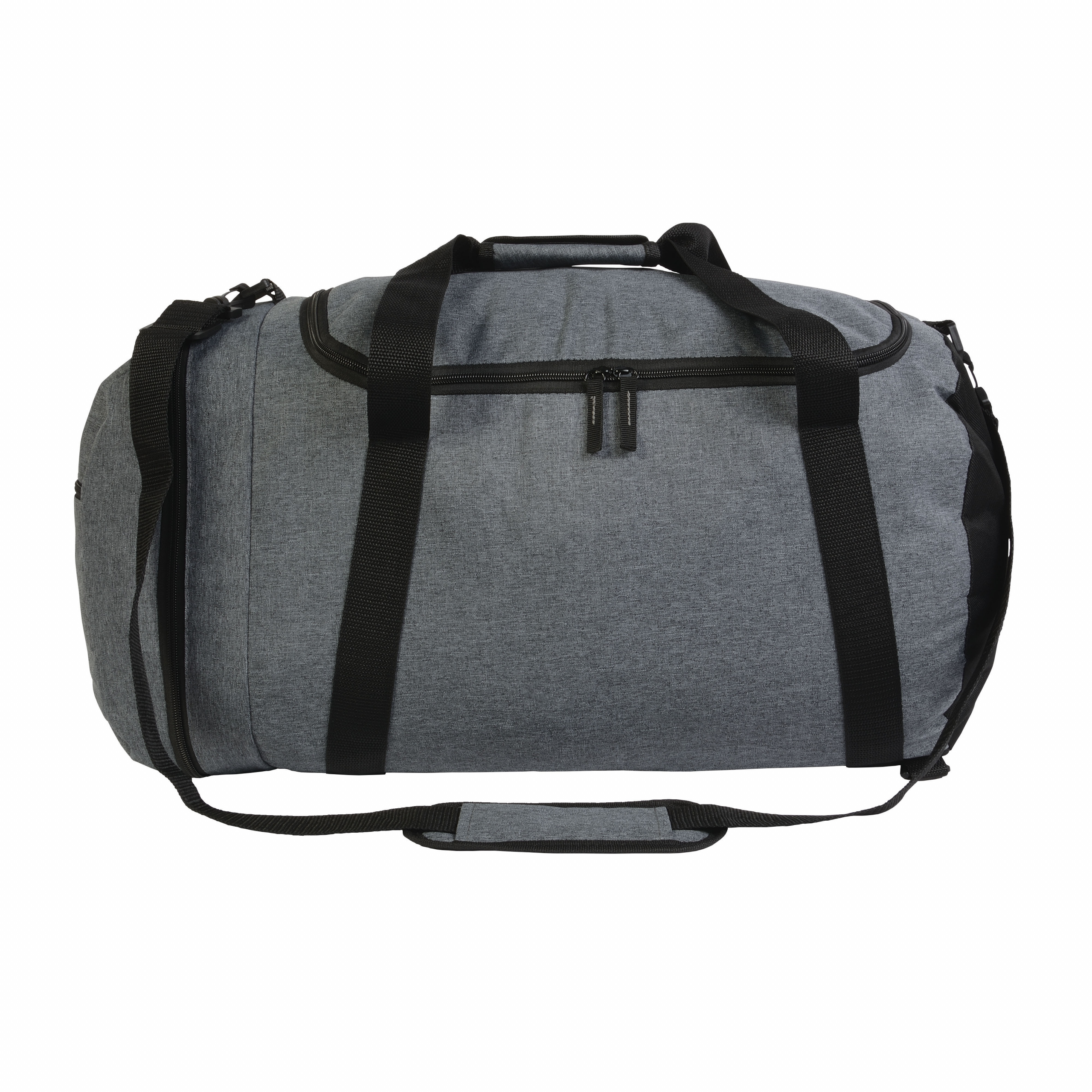 Bolsa deportiva de poliéster de dos tonos con tiras extraíbles y bolsillo porta botas, Gris, , , 300D TWO TONES,