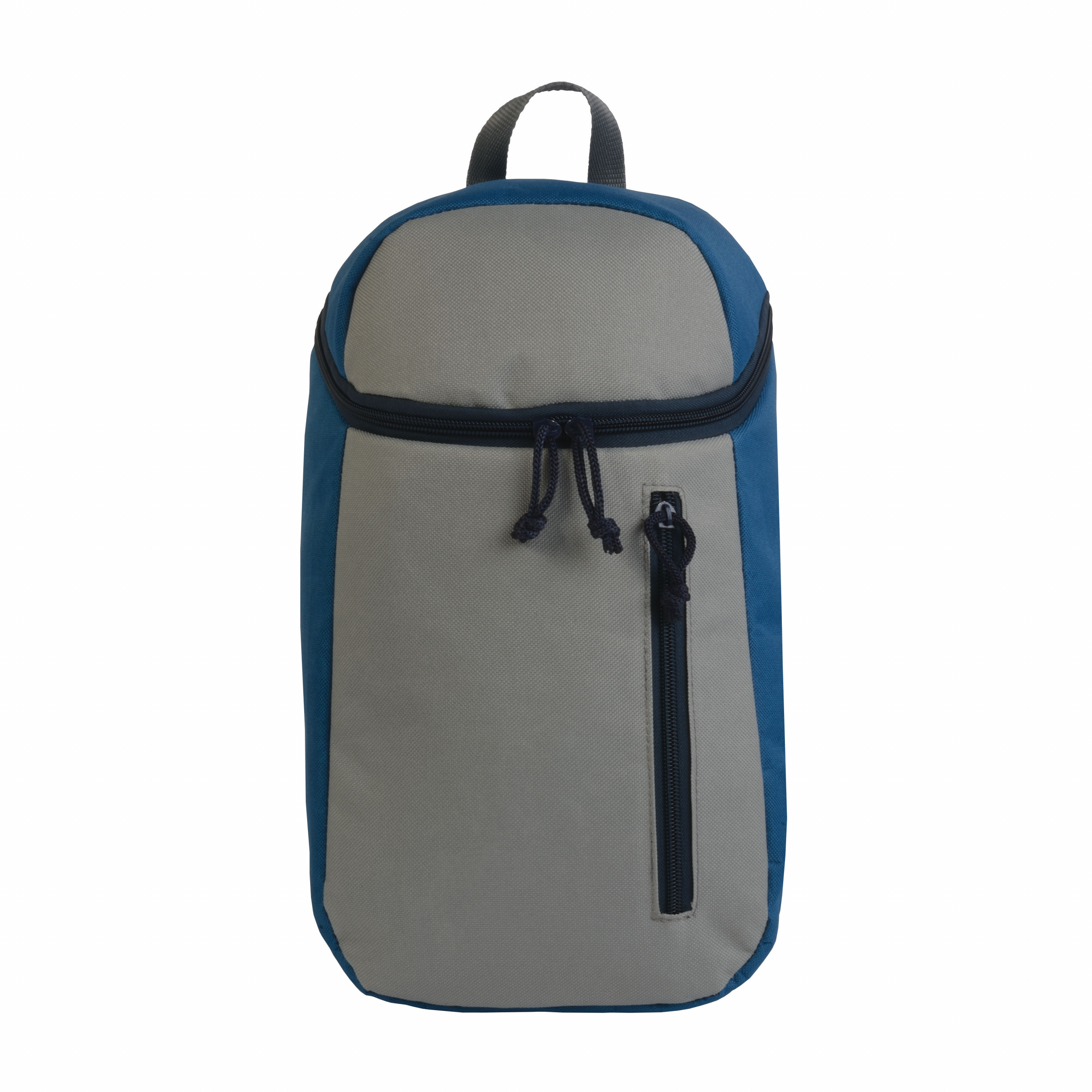 Nevera de poliéster 600d con bolsillo frontal y interior acolchado, Gris/azul ciel, , , ,