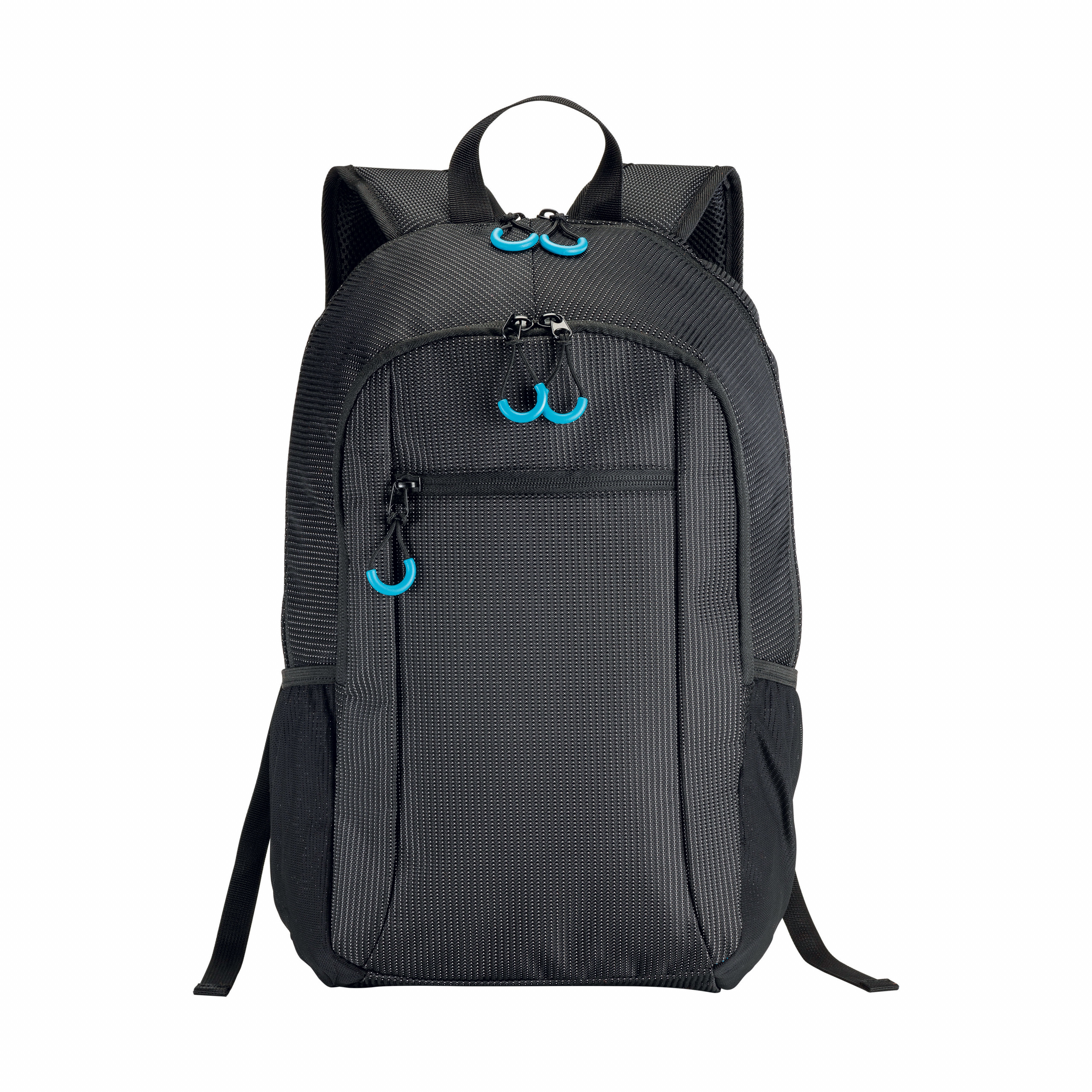 Mochila portátil de nylon Dobby con 3 bolsillos, Celeste, , , ,