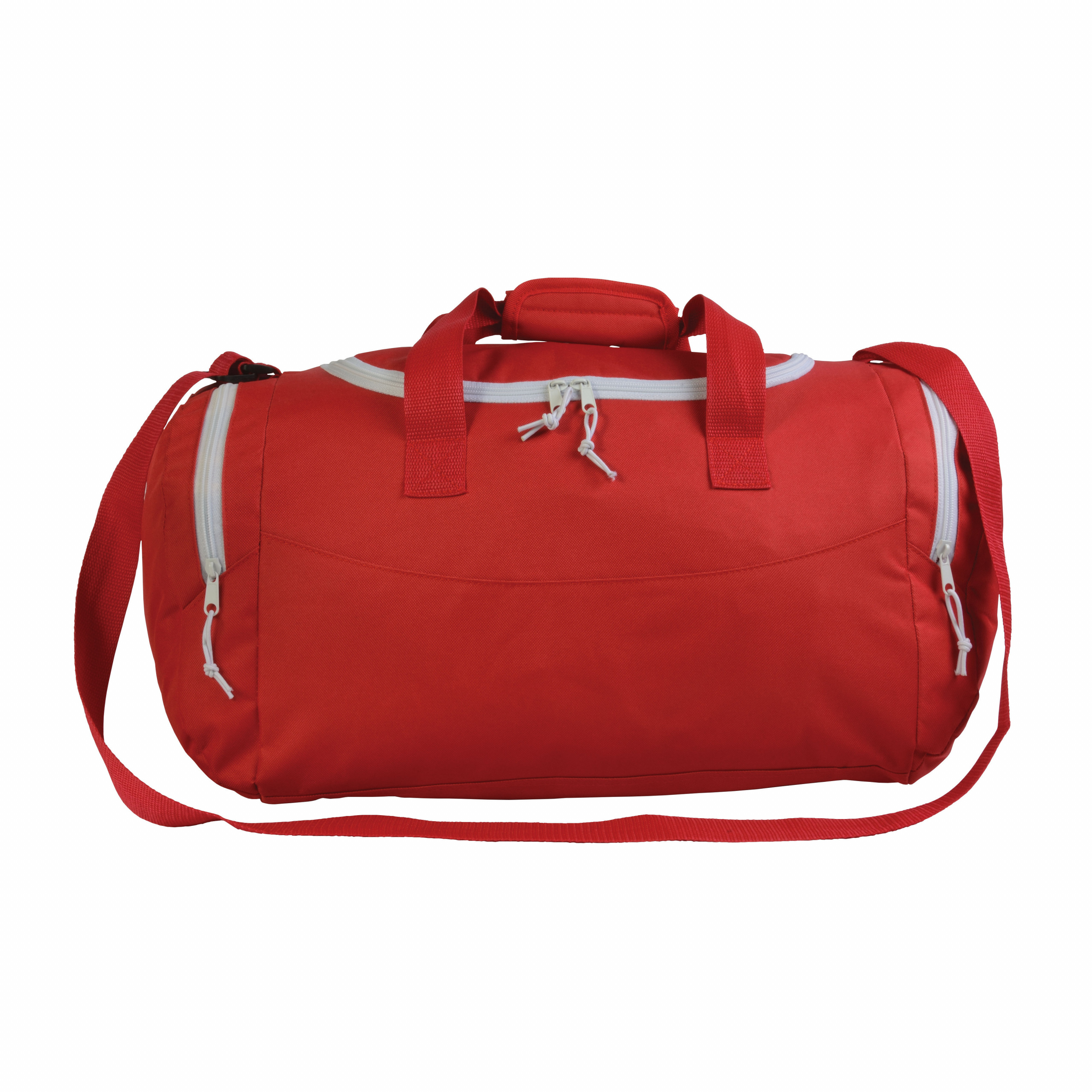 Bolsa de deporte de poliéster 600 D con bolsillo porta botas, Rojo-blanco, , , ,