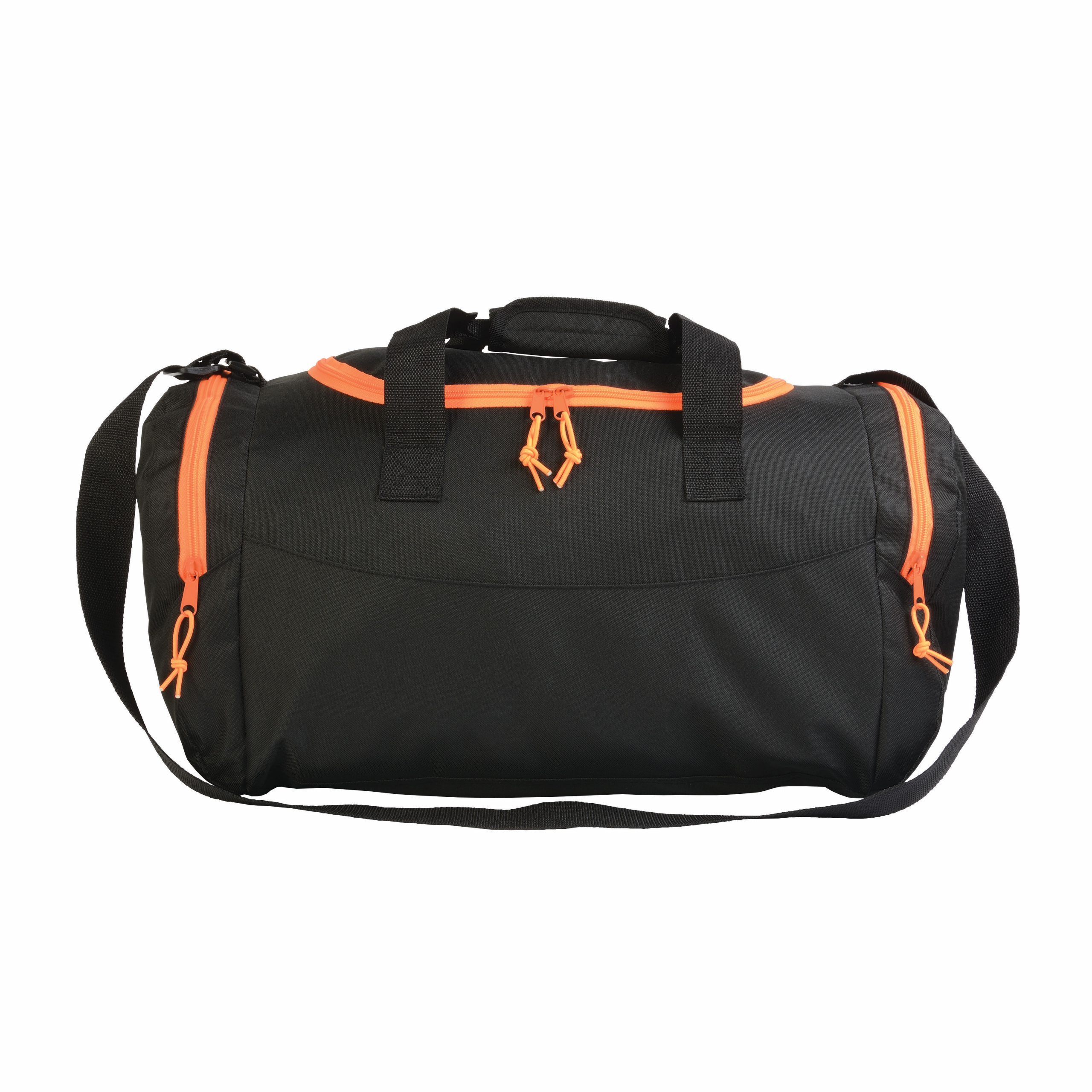Bolsa de deporte de poliéster 600 D con bolsillo porta botas, Naranja/negro, , , ,