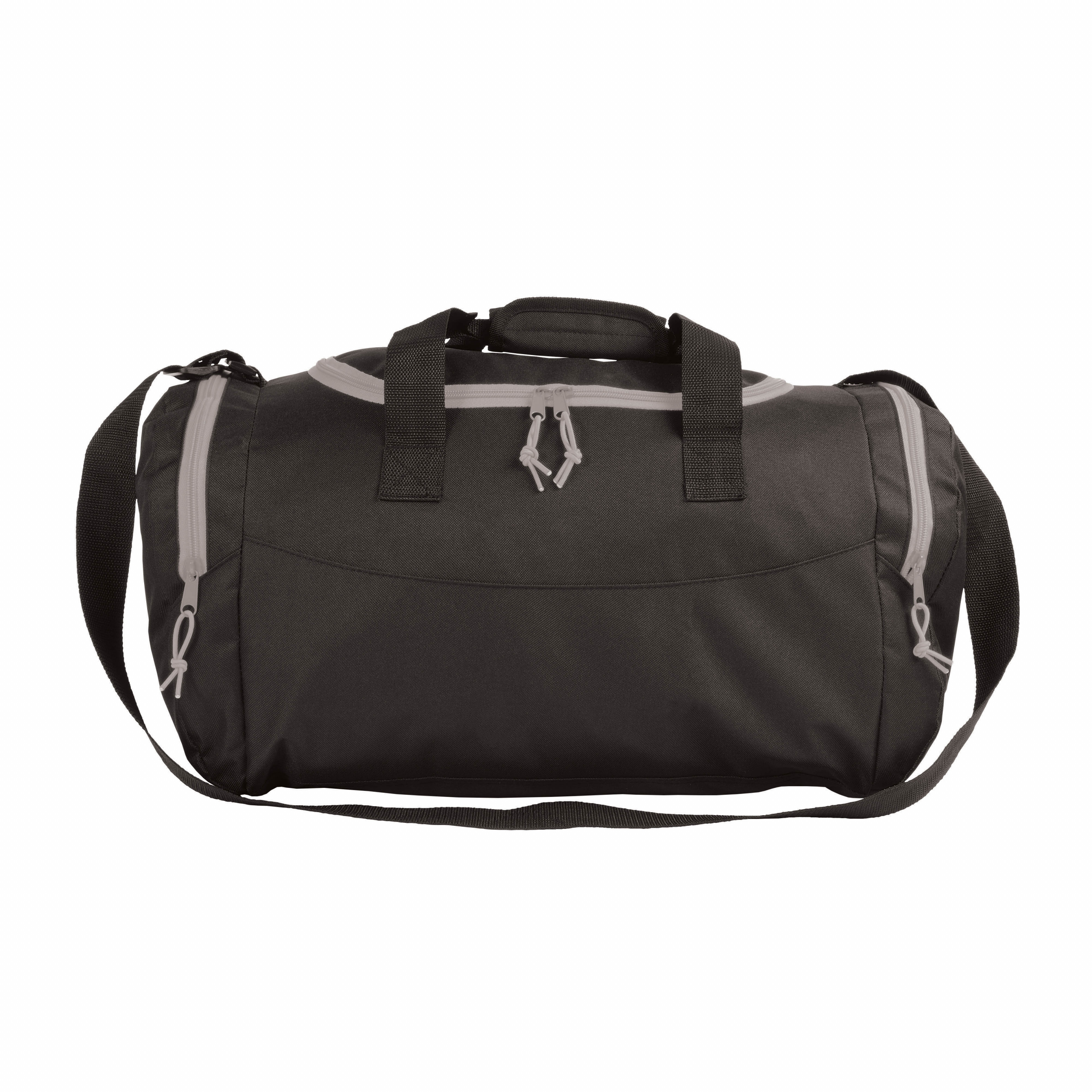Bolsa de deporte de poliéster 600 D con bolsillo porta botas, Gris/negro, , , ,