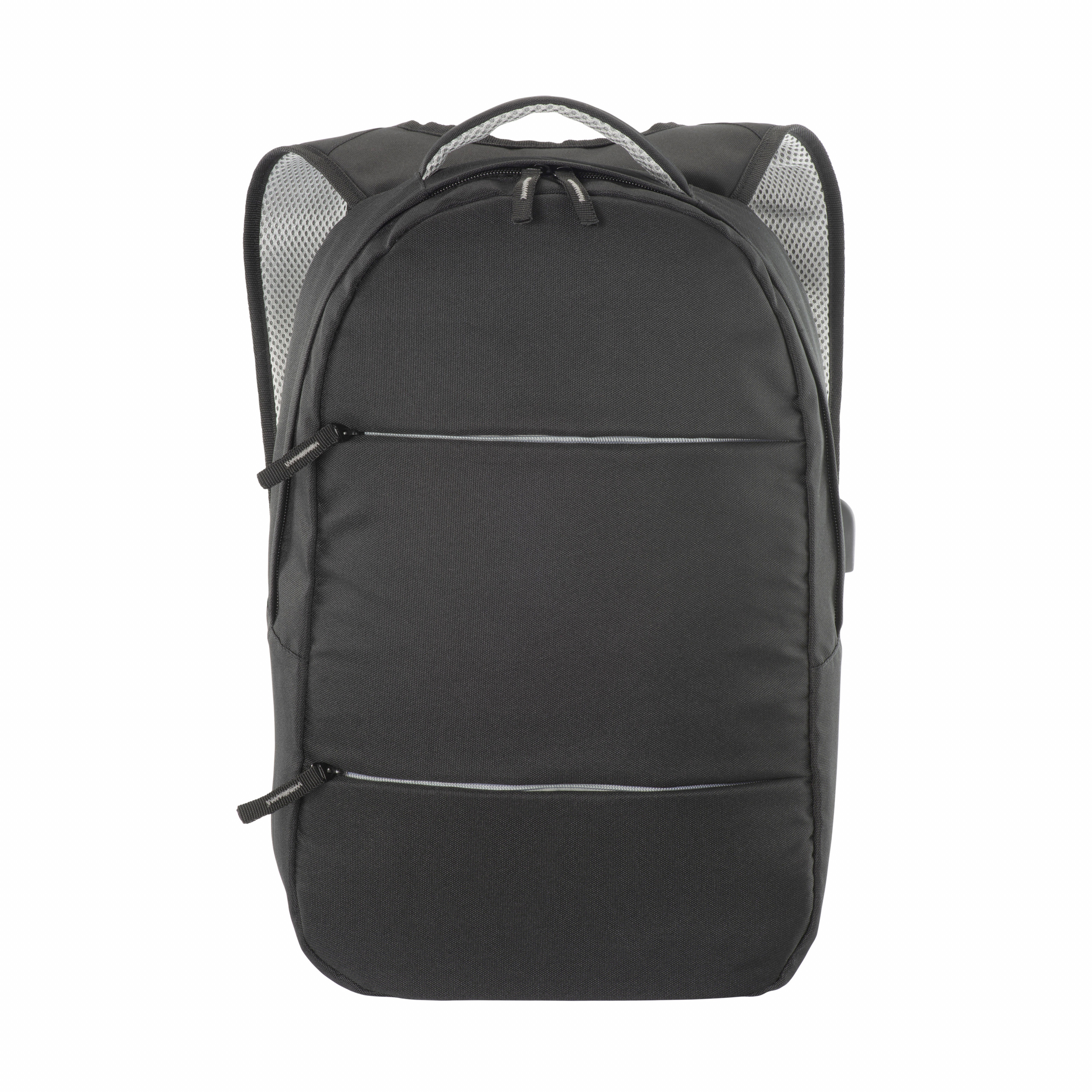 Mochila para ordenador de poliéster. Bolsillo principal para portátil y 3 bolsillos, Gris, , , 600D,