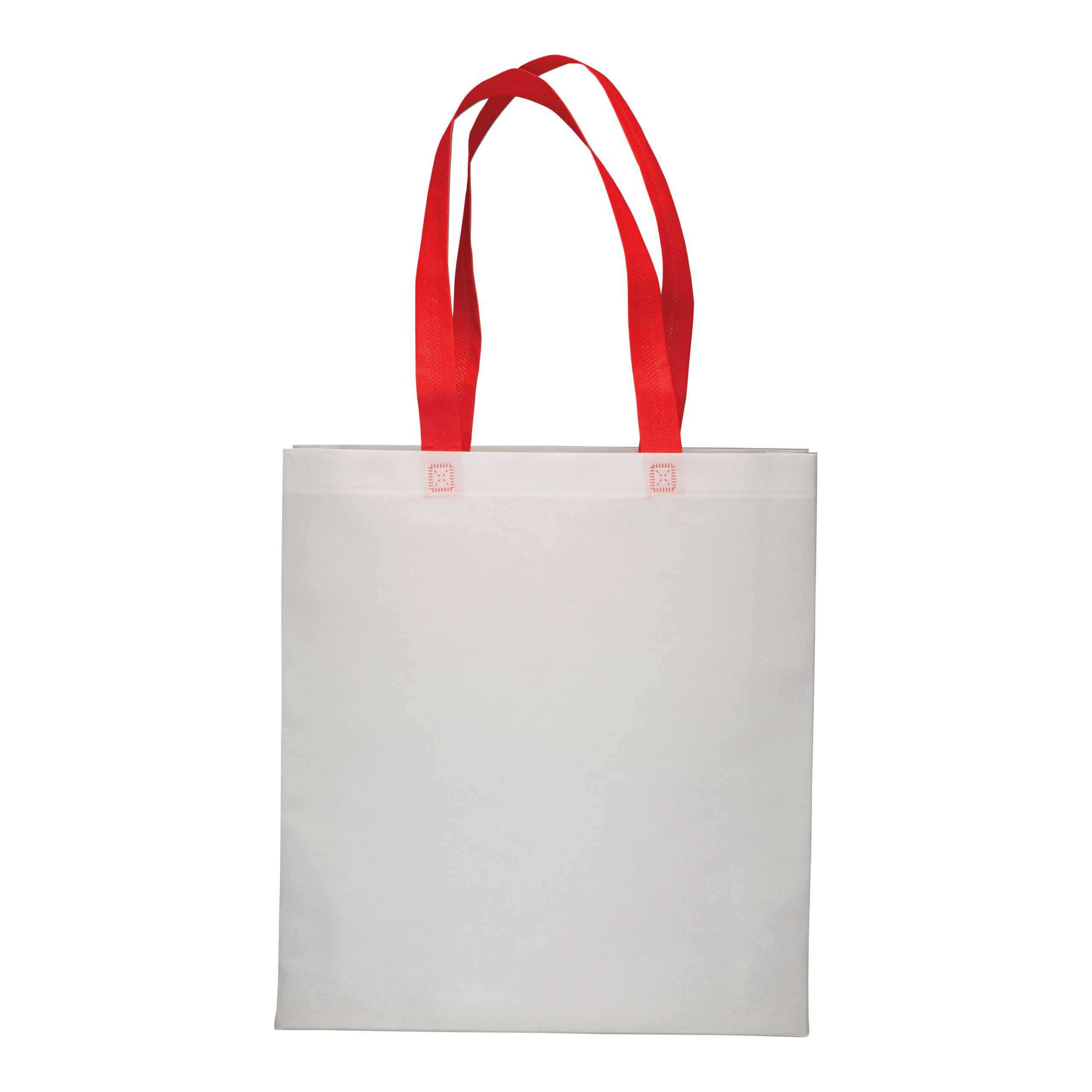 Bolsa de tejido sin tejer termosoldado (80 g/m2), asas largas y fuelle, Rojo, , , ,