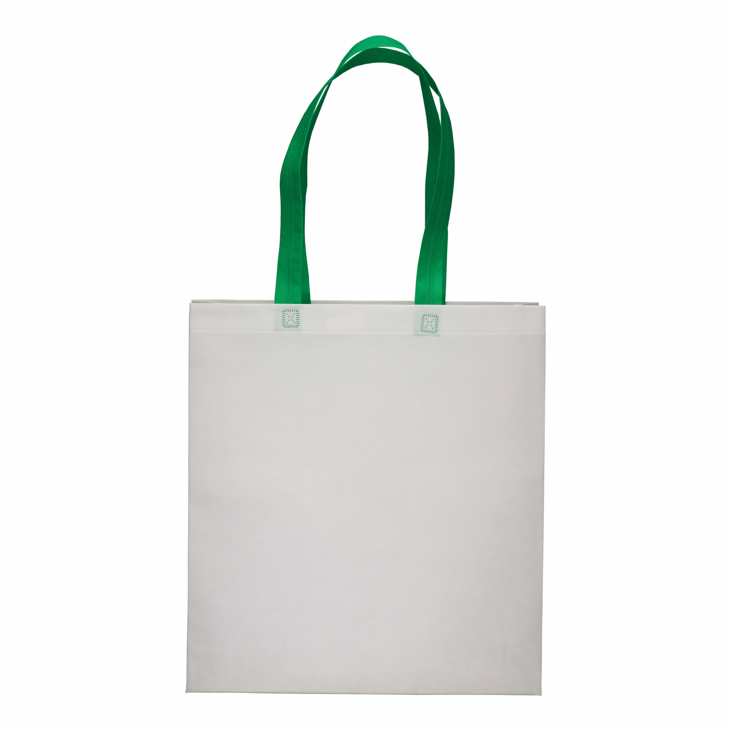 Bolsa de tejido sin tejer termosoldado (80 g/m2), asas largas y fuelle, Verde, , , ,