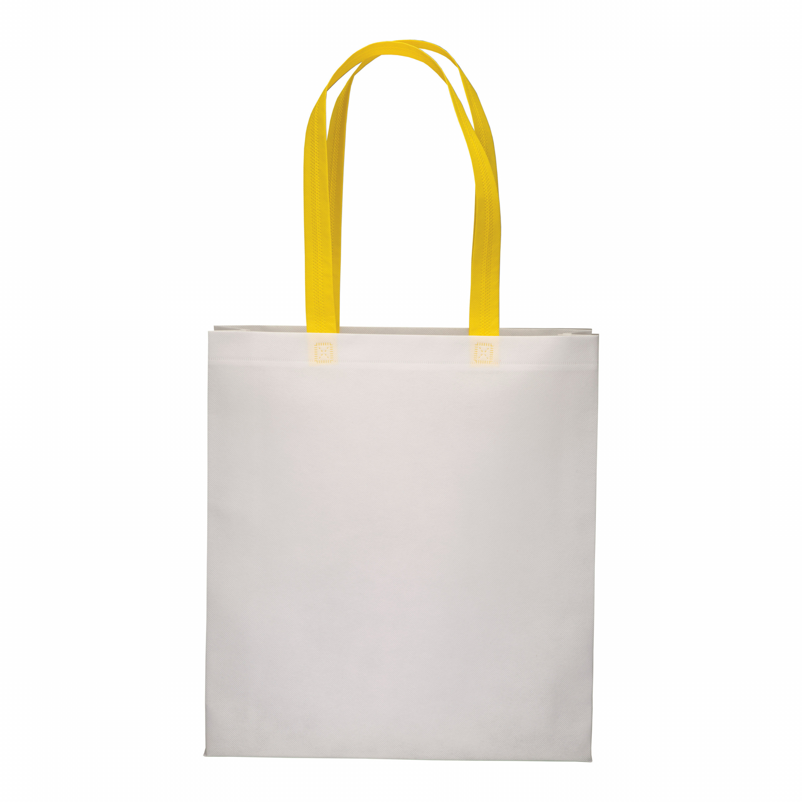Bolsa de tejido sin tejer termosoldado (80 g/m2), asas largas y fuelle, Amarillo, , , ,