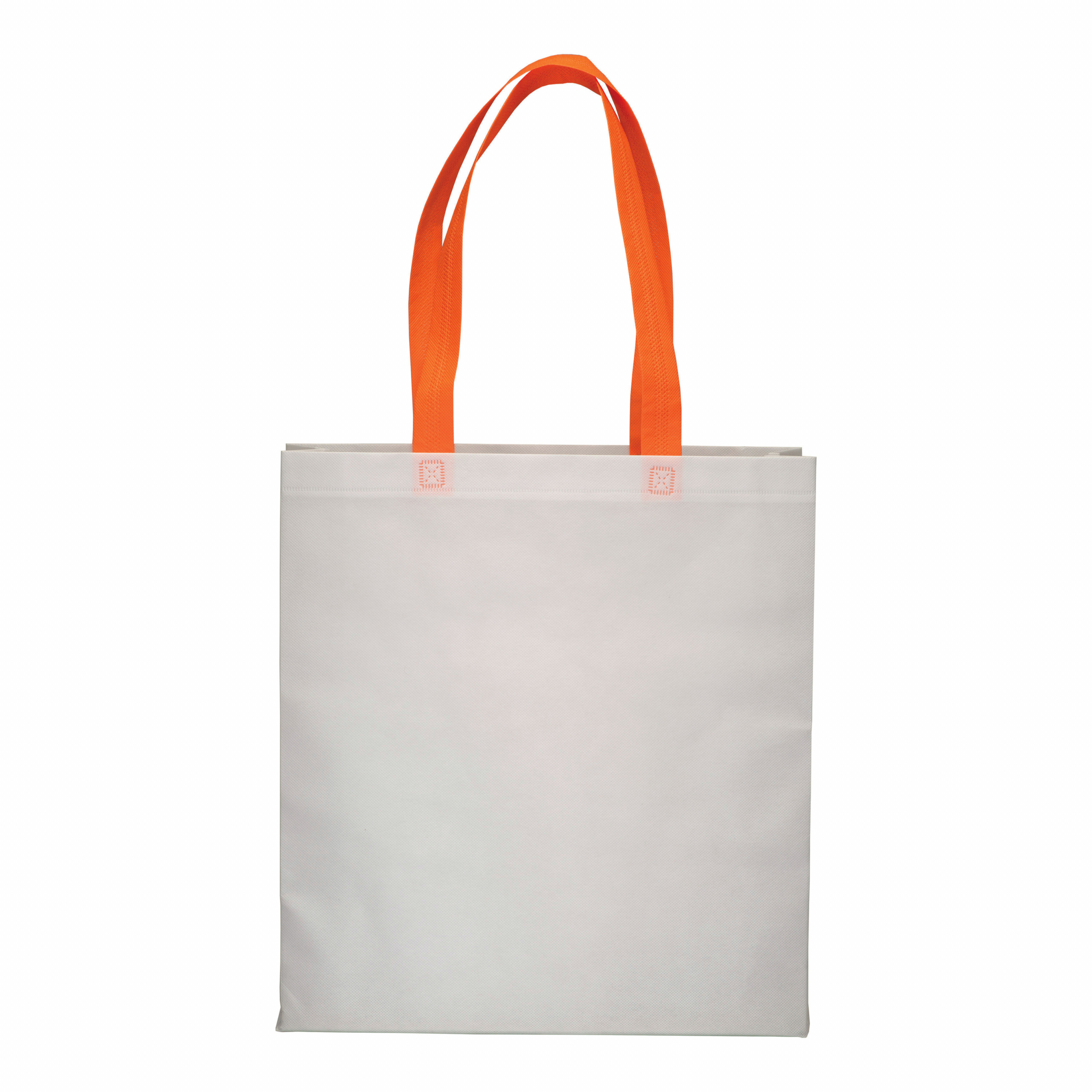 Bolsa de tejido sin tejer termosoldado (80 g/m2), asas largas y fuelle, Naranja, , , ,