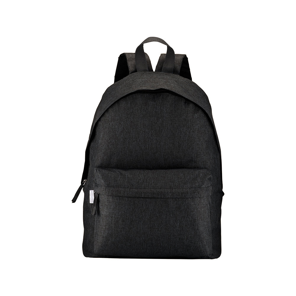 Mochila de R-PET melange, 2 bolsillos (PET reciclado), Negro, , , 300D MELANGE (TWO TONE),