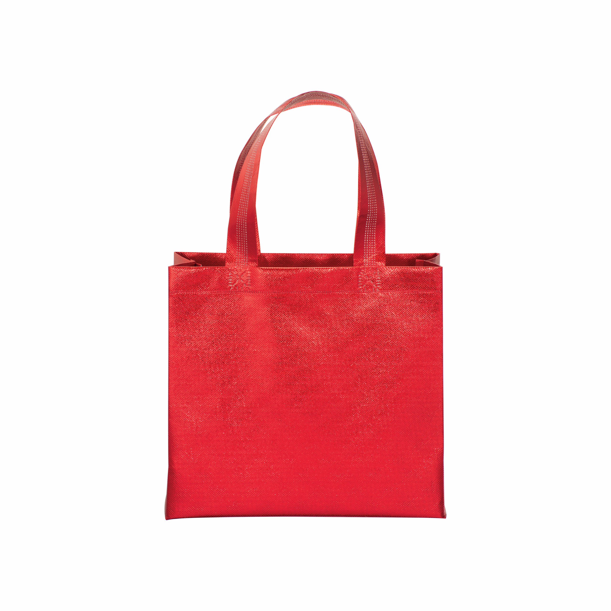 Bolsa con fuelle de tejido sin tejer laminado 100 g/m2  termosoldado, con asas cortas, Rojo, , , ,