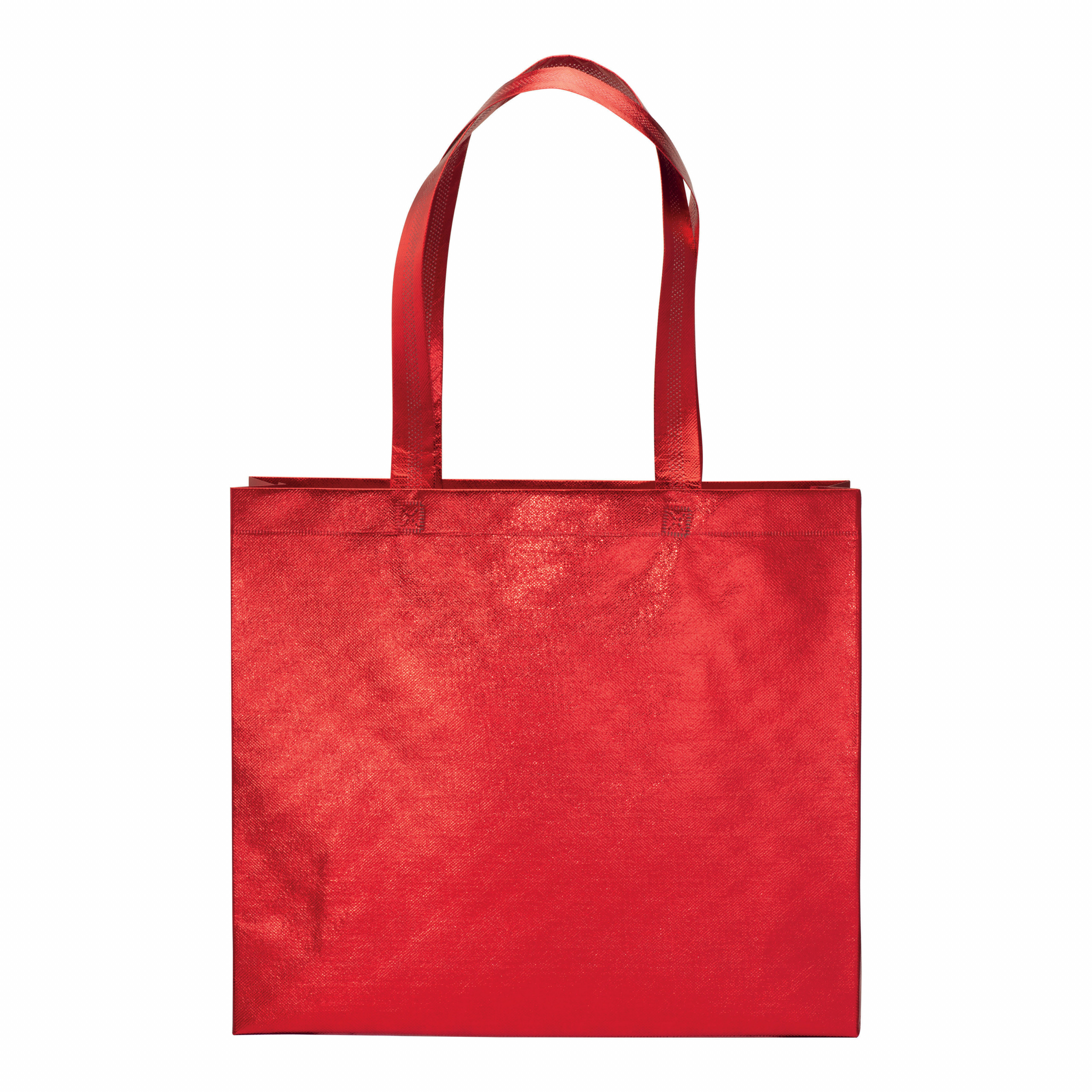 Bolsa con fuelle de tejido sin tejer laminado 100 g/m2  termosoldado, con asas largas, Rojo, , , ,