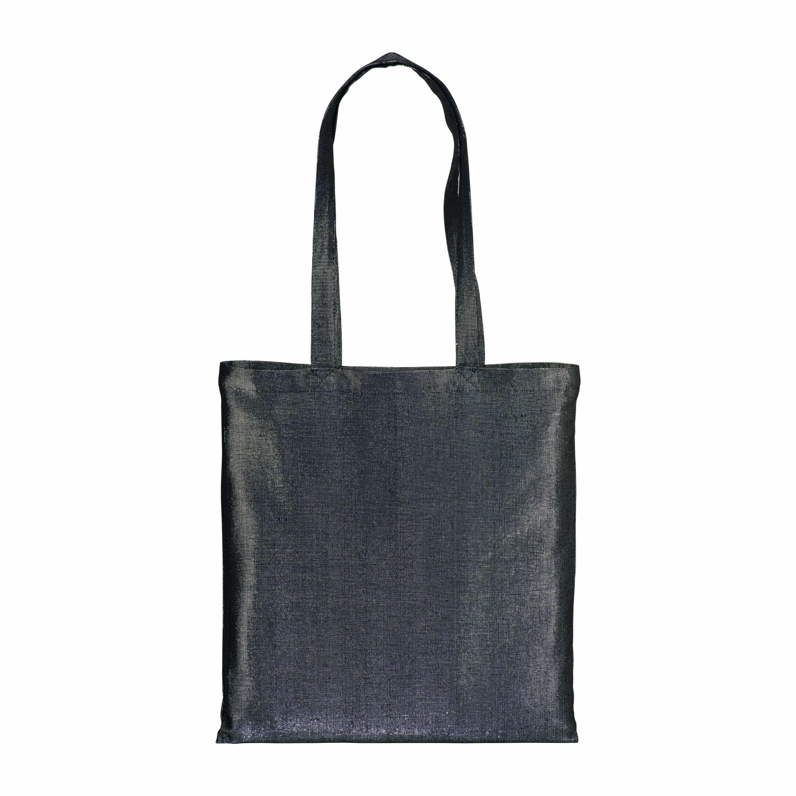Bolsa en polialgodón brillante 150g / m2, asas largas, Negro, , , 150 GSM M2,