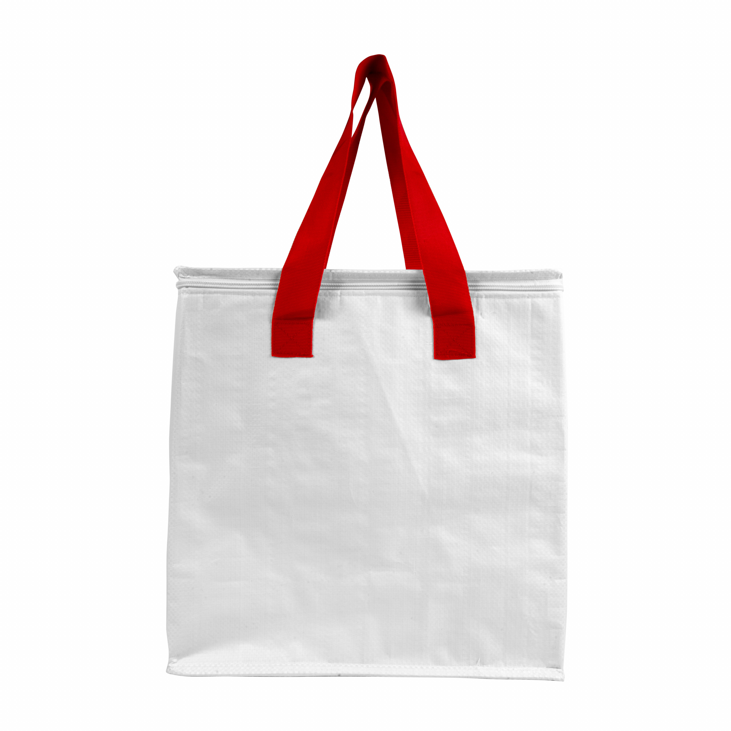 Nevera en PP laminado 120 g / m2, asas de colores, cierre de cremallera, Rojo, , , 120 GSM,