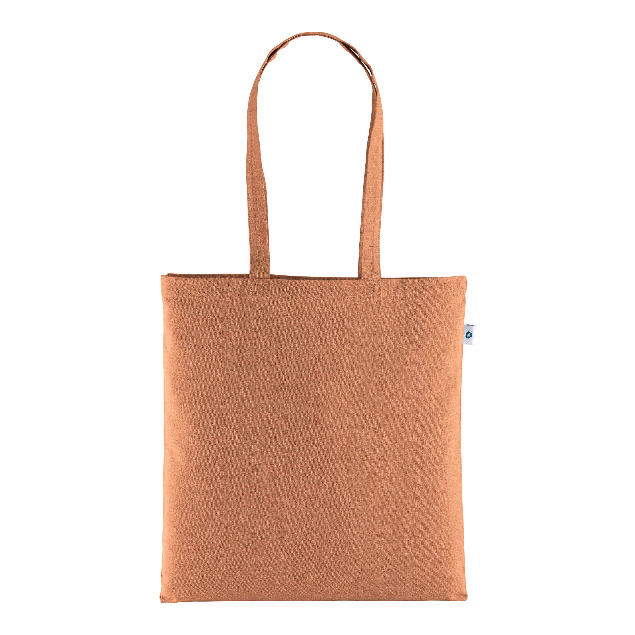 Bolsa de algodón reciclado de 190 g / m2, asas largas, Naranja, , , 190 GSM,