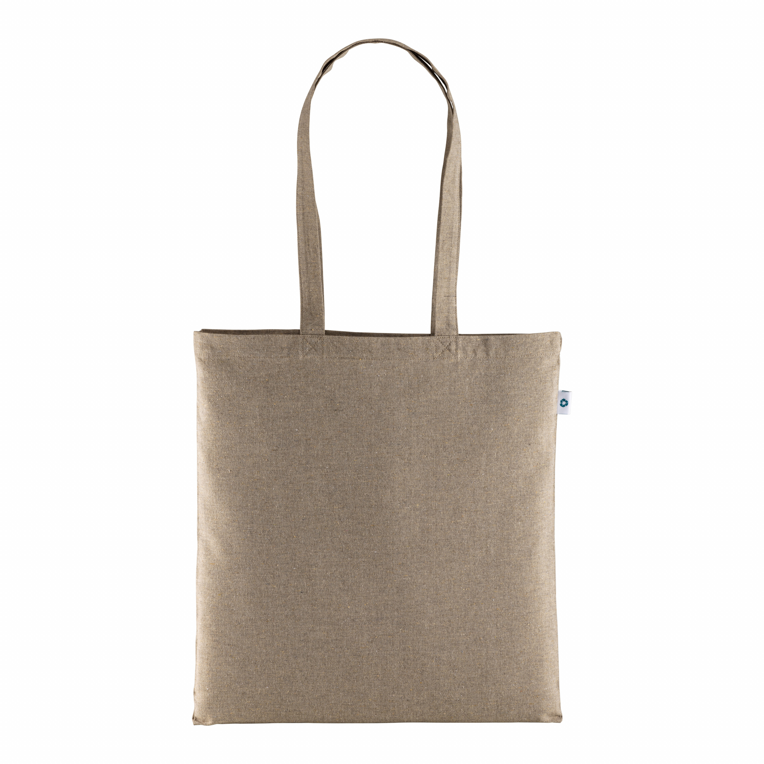 Bolsa de algodón reciclado de 190 g / m2, asas largas, Natural, , , 190 GSM,