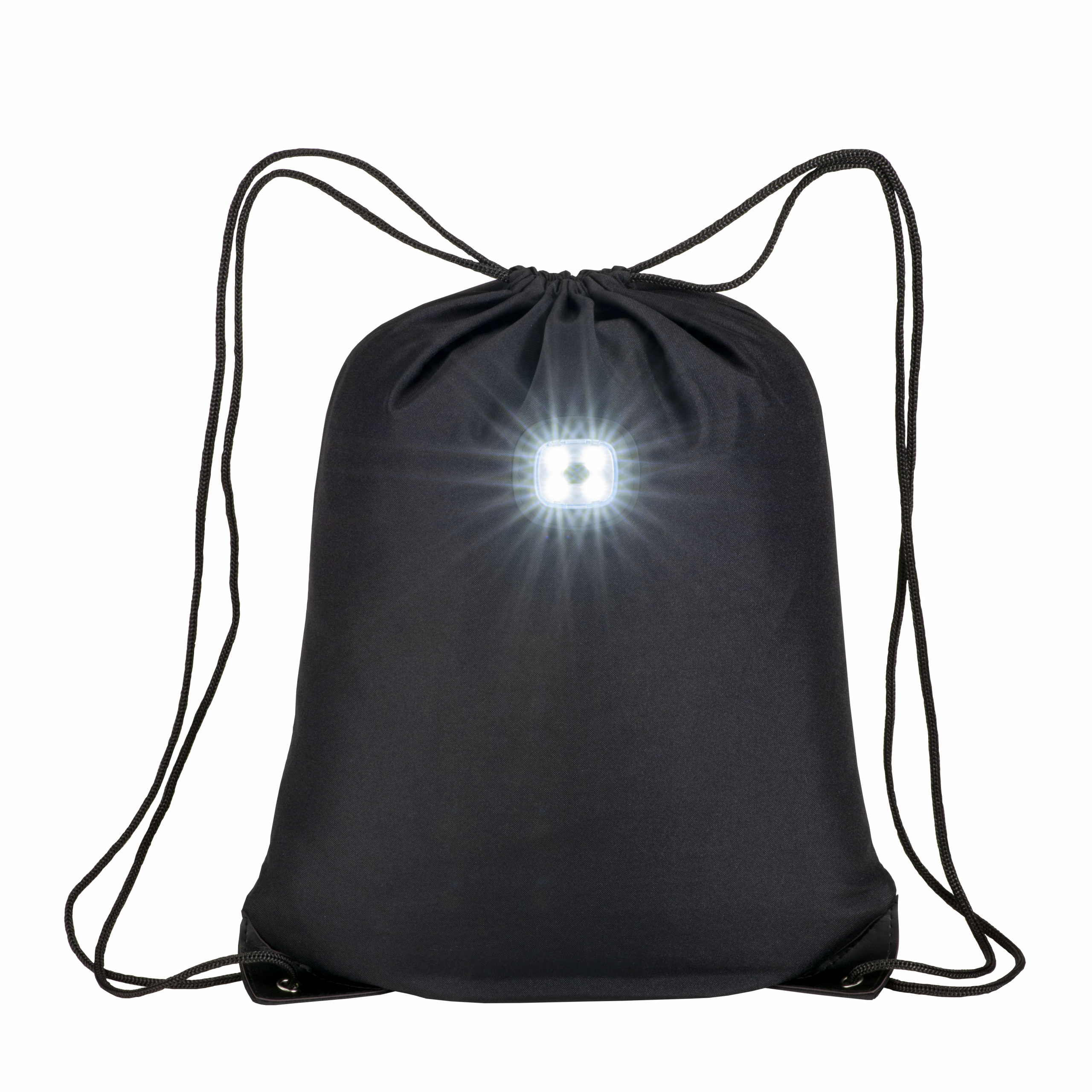 Mochila de poliéster 300T con luz LED COB, esquinas reforzadas, Negro, , , 300D,