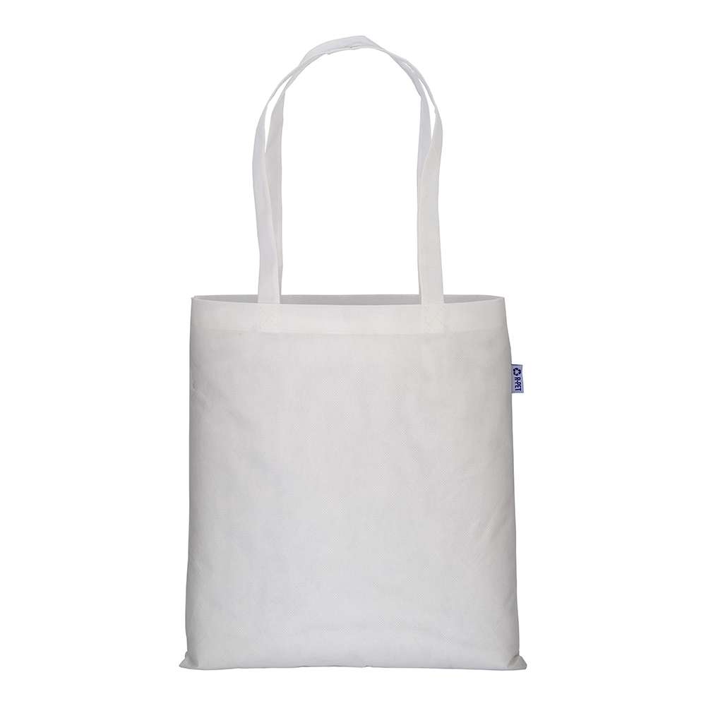 Bolsa de PET reciclado 80 g/m2, Asas largas, Blanco, , , ,