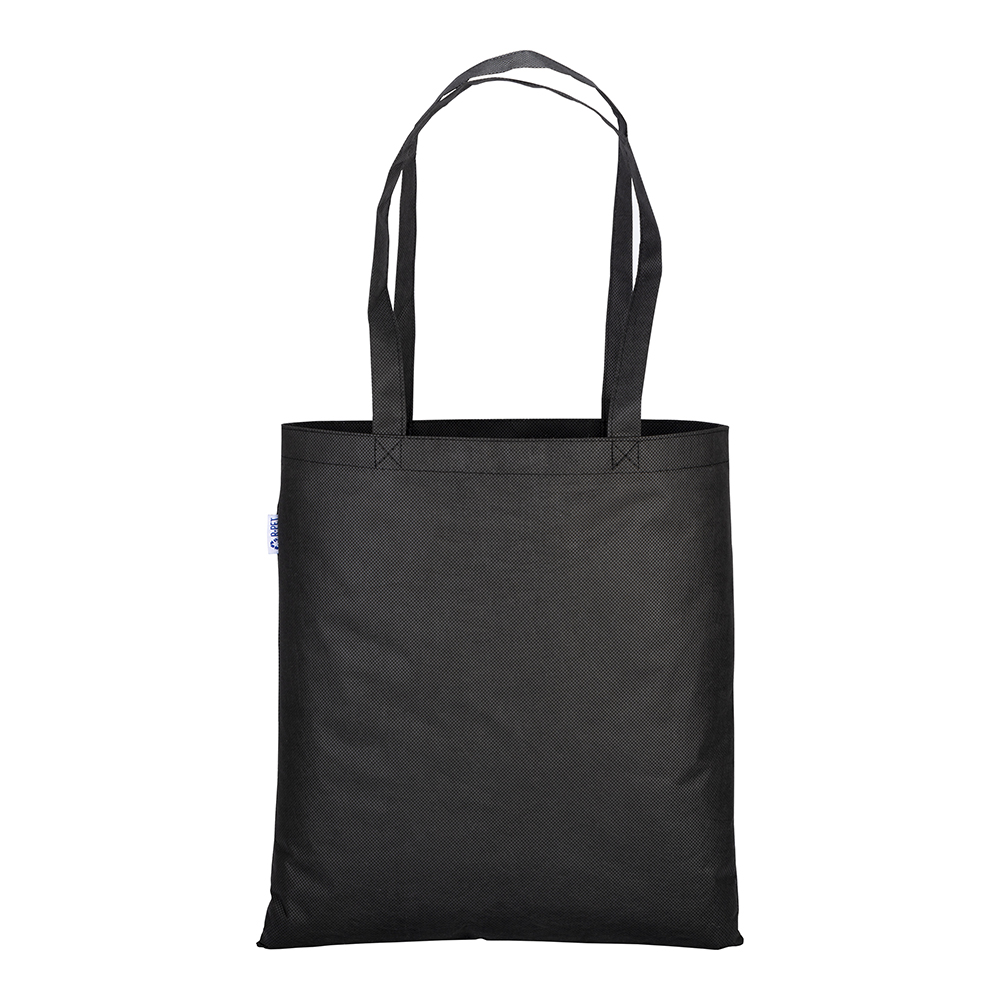 Bolsa de PET reciclado 80 g/m2, Asas largas, Negro, , , ,
