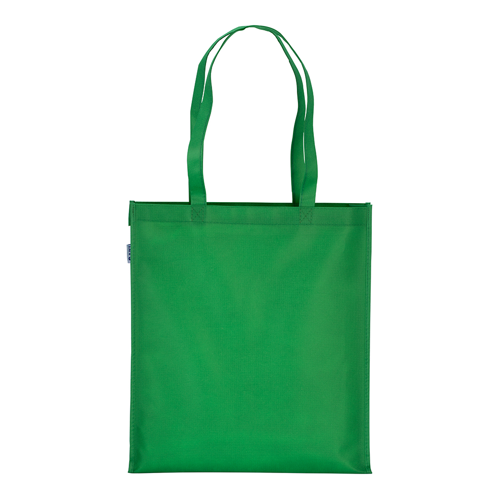 Shopper iBolsa de PET reciclado 80 g/m2, Asas largas y fuelle, Verde, , , ,