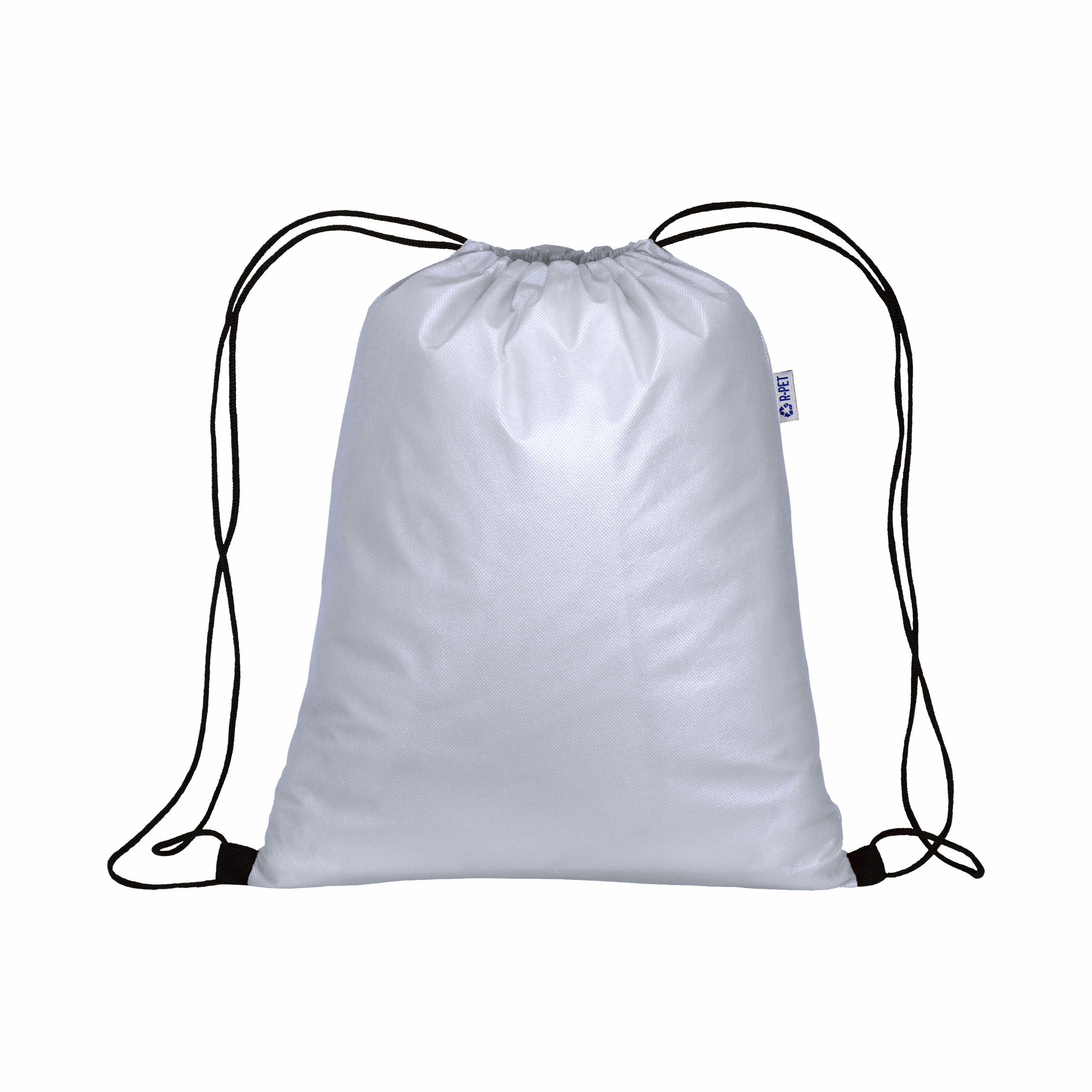 Mochila TNT R-pet de 70 g/m2 con cierre de cordón, Blanco, , , 70GSM M2,