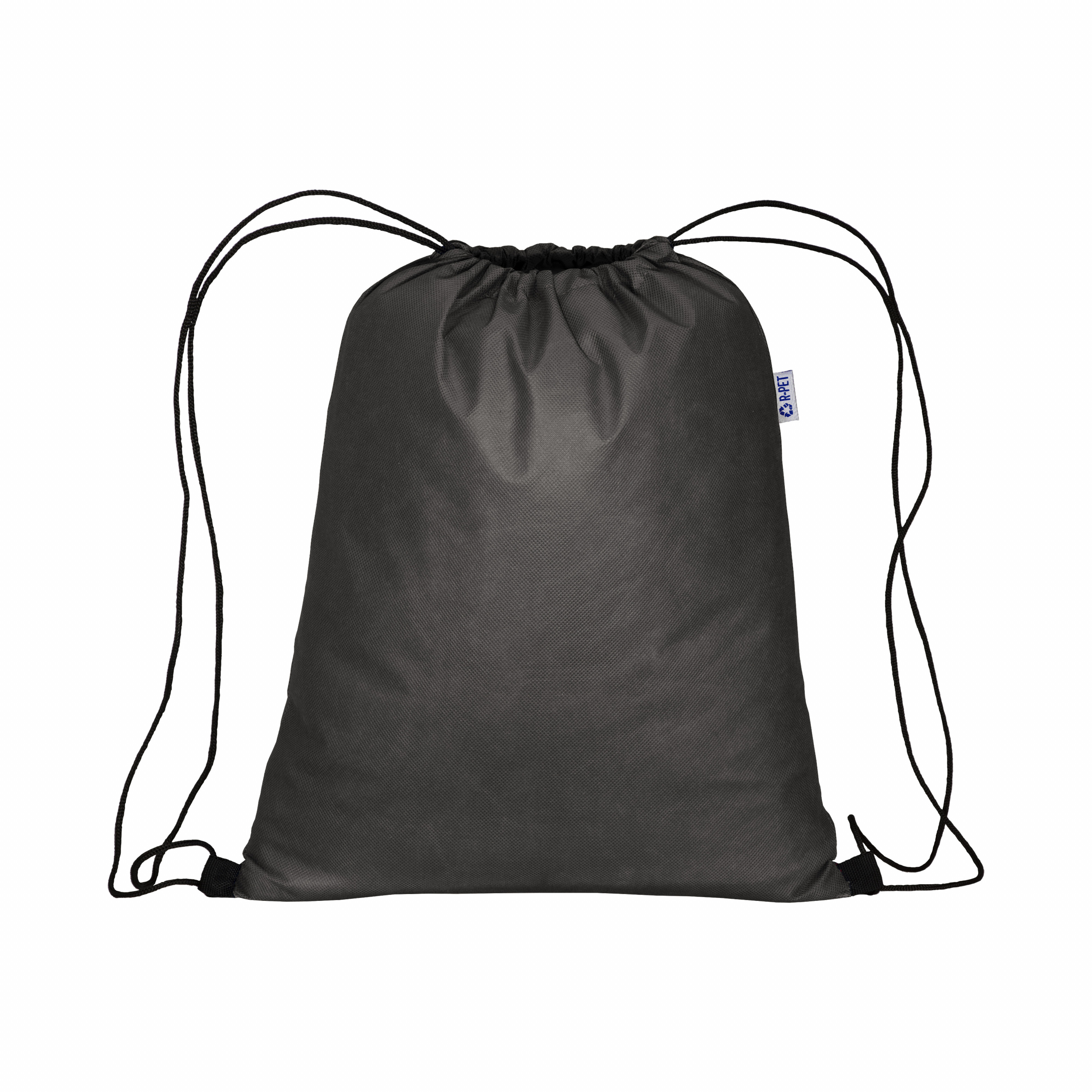 Mochila TNT R-pet de 70 g/m2 con cierre de cordón, Negro, , , 70GSM M2,