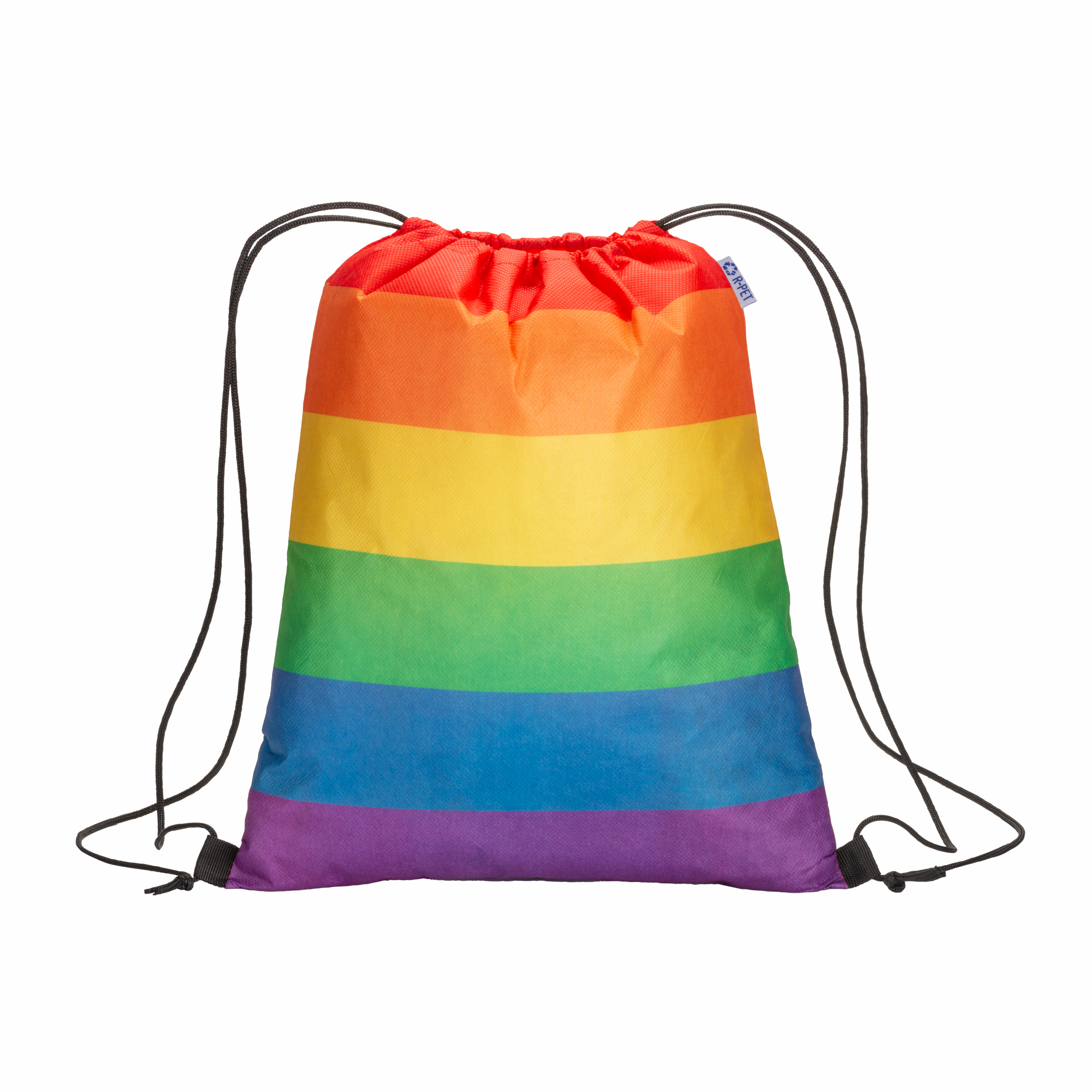 Mochila Rainbow en R-PET 70 gr/m2 con cierre de cordón, Multicolor, , , 70 GR/M2,