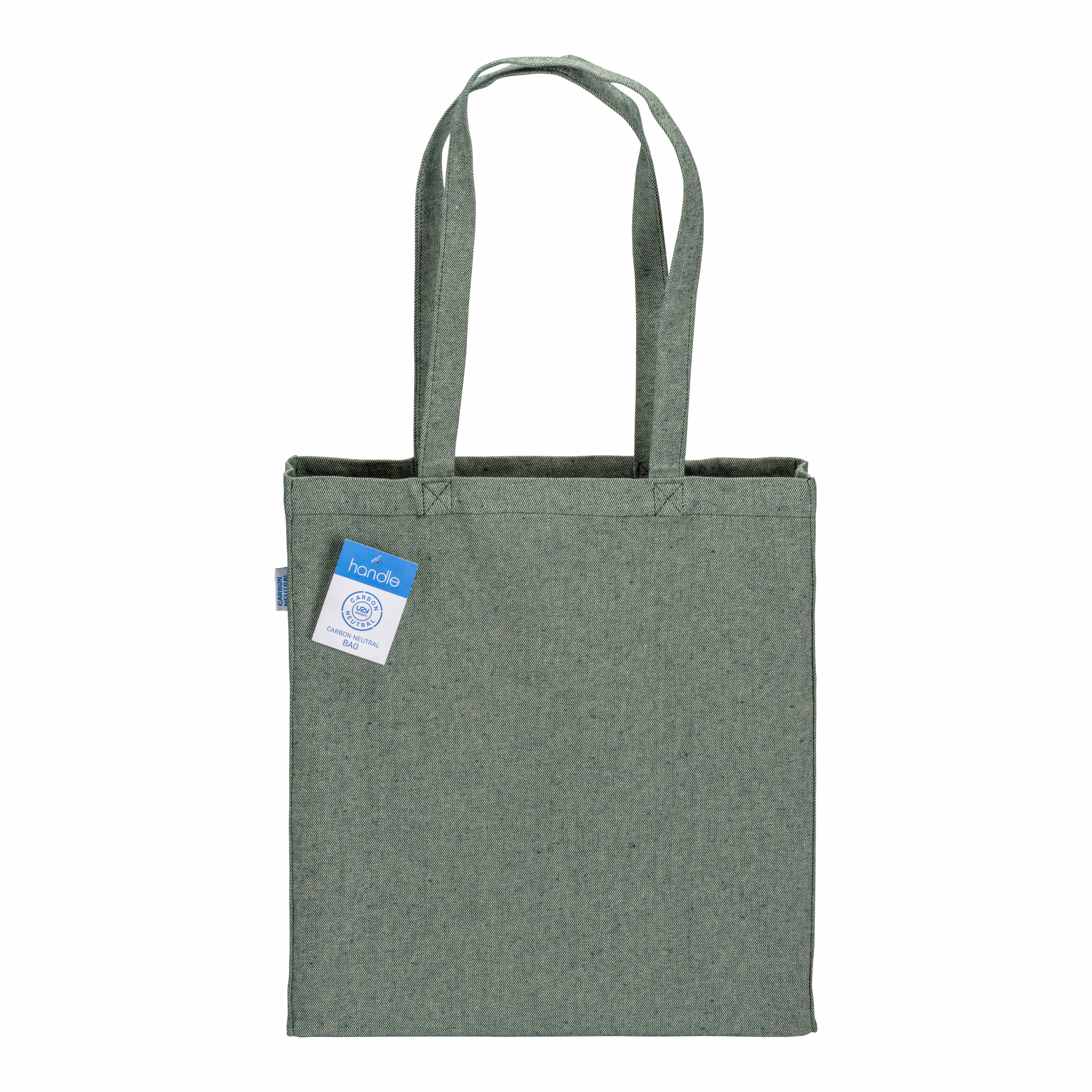 Bolsa de la compra de algodón reciclado neutro en carbono de 280 g/m2, Verde, , , 10OZ 280 GR M2,