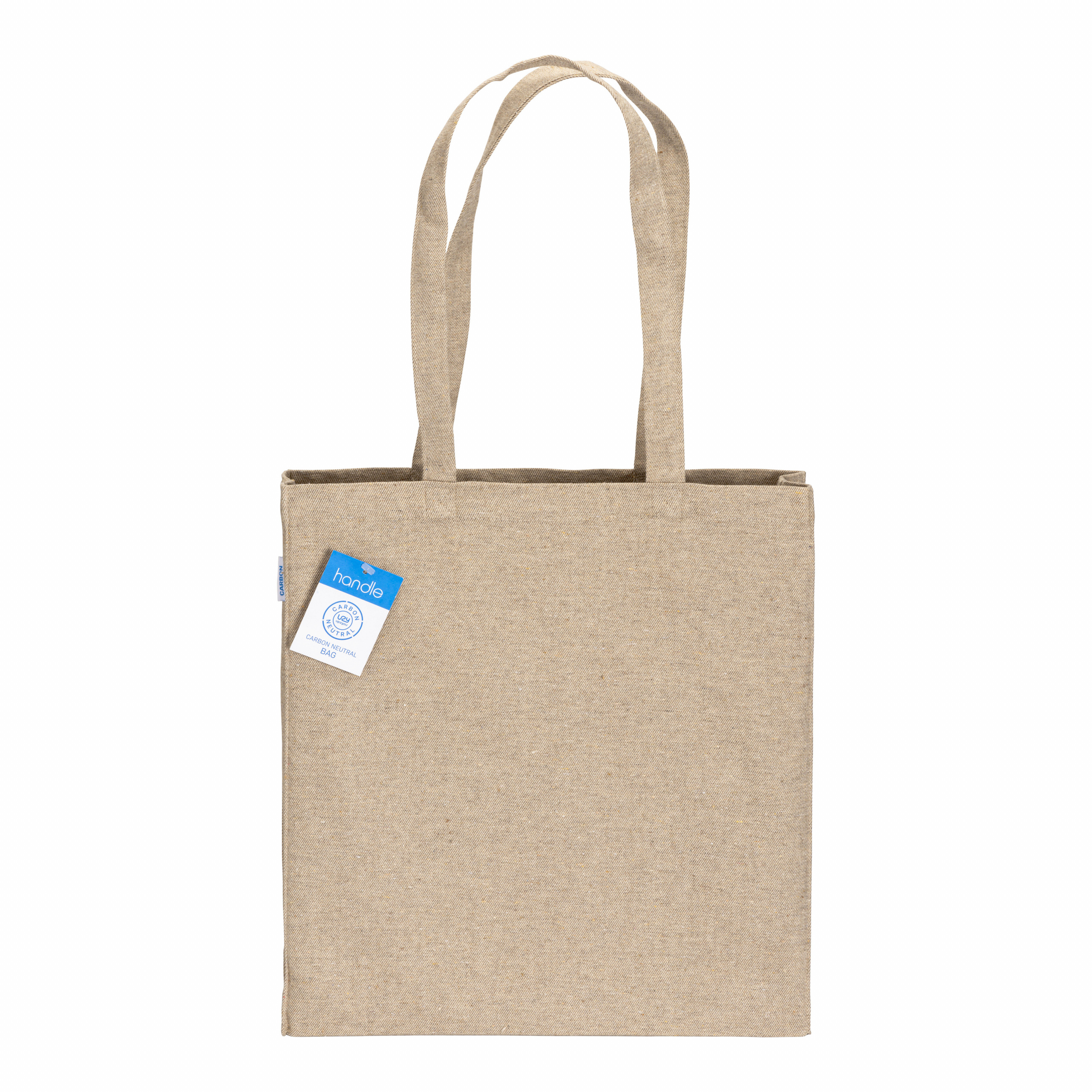 Bolsa de la compra de algodón reciclado neutro en carbono de 280 g/m2, Natural, , , 10OZ 280 GR M2,