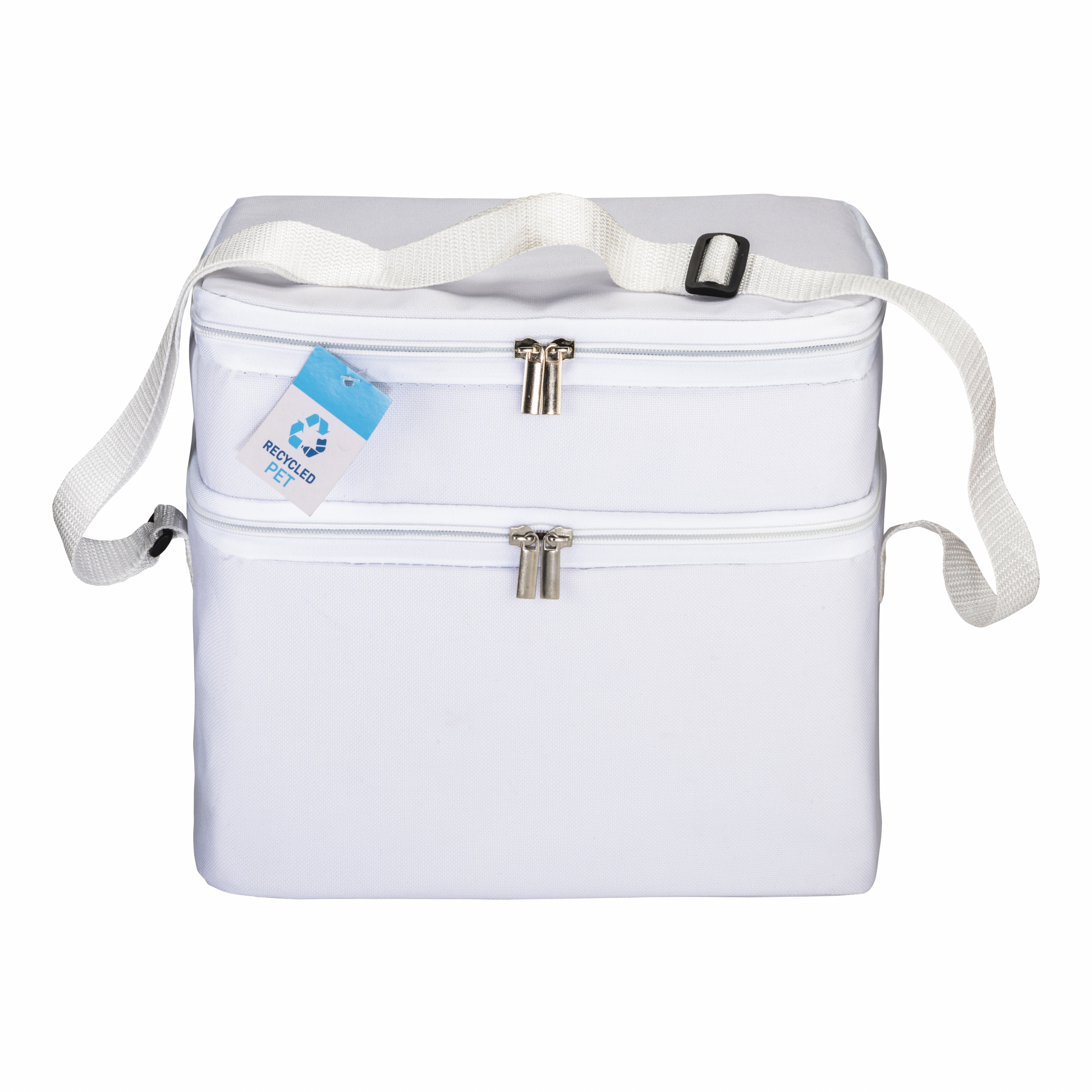 Bolsa nevera R-pet con interior plateado, Blanco, , , ,