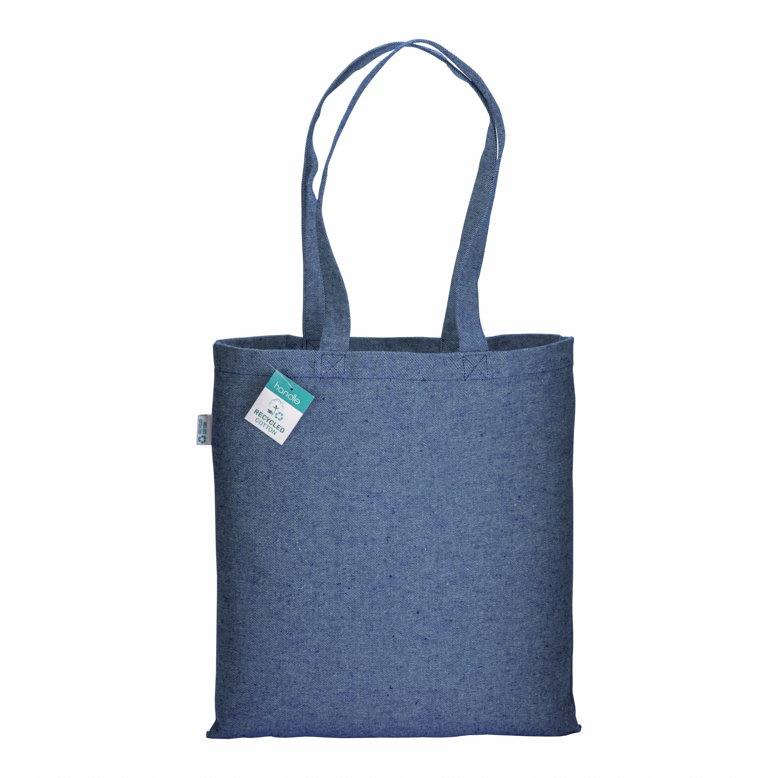 Bolsa de algodón reciclado 280 g/m2, asas largas, Royal, , , 280 GSM/M2 (10 OZ TWILL ),