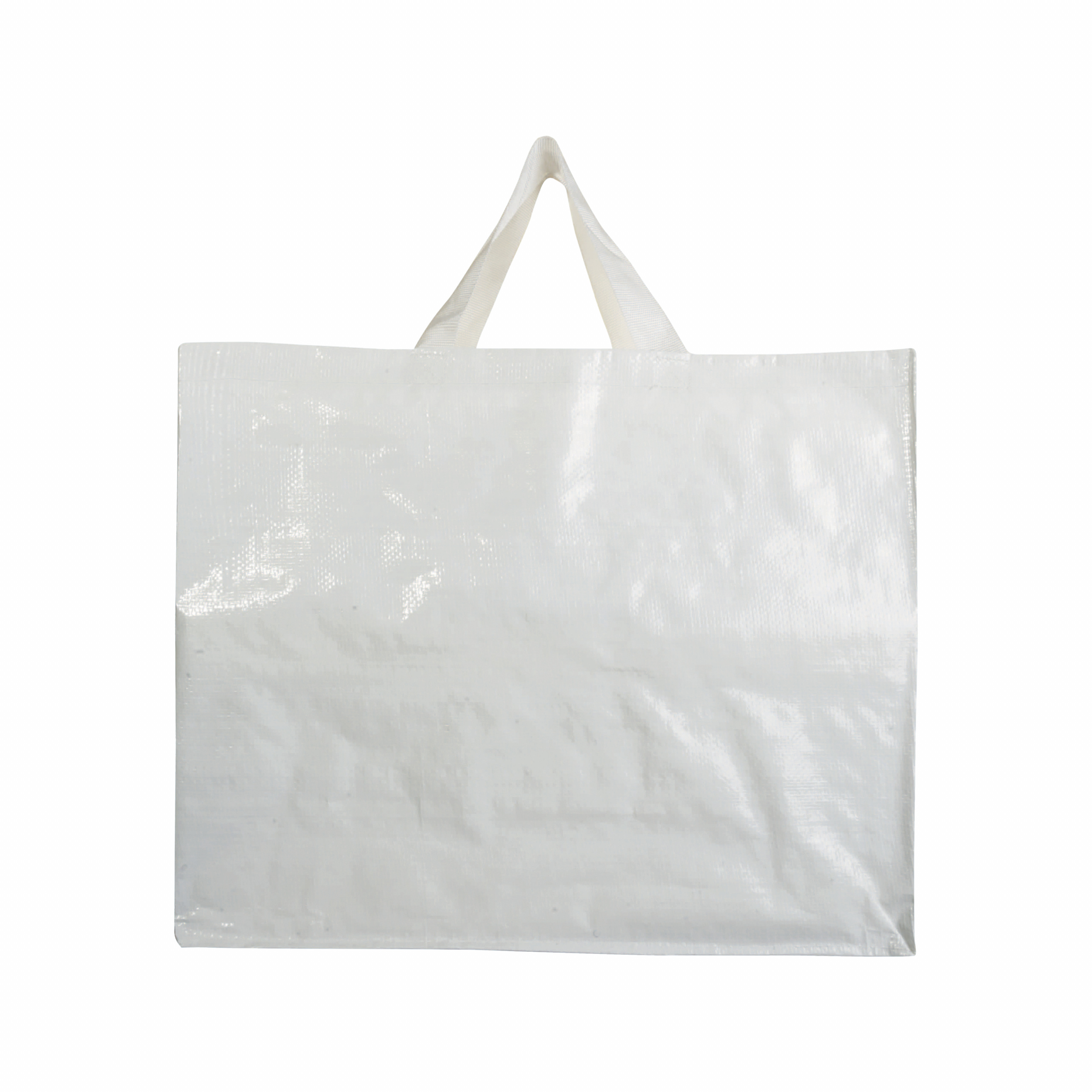 Bolsa de la compra de PP laminado reciclado de 120 g/m2 con fuelle y asas cortas, Blanco, , , 120 GSM M2,
