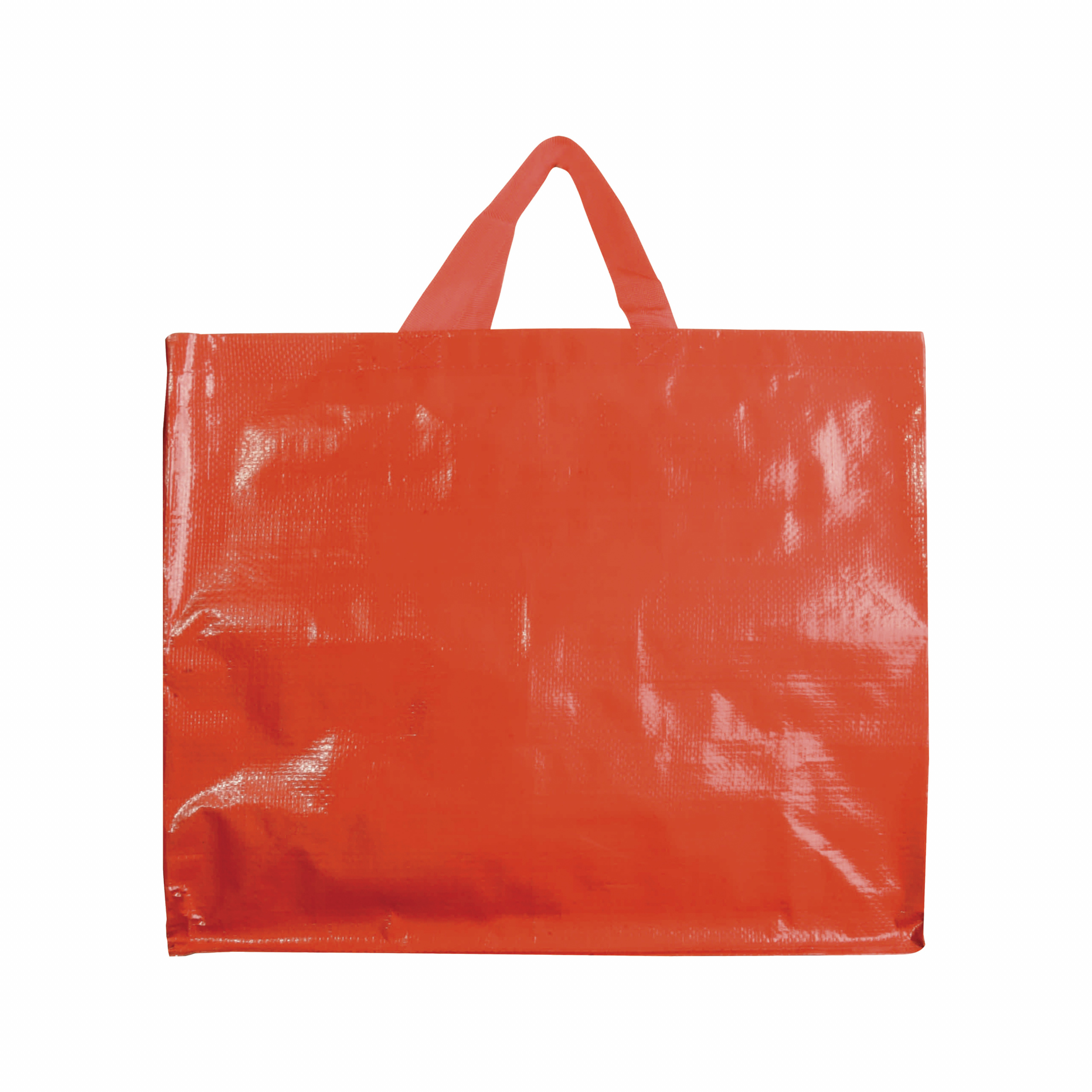 Bolsa de la compra de PP laminado reciclado de 120 g/m2 con fuelle y asas cortas, Rojo, , , 120 GSM M2,