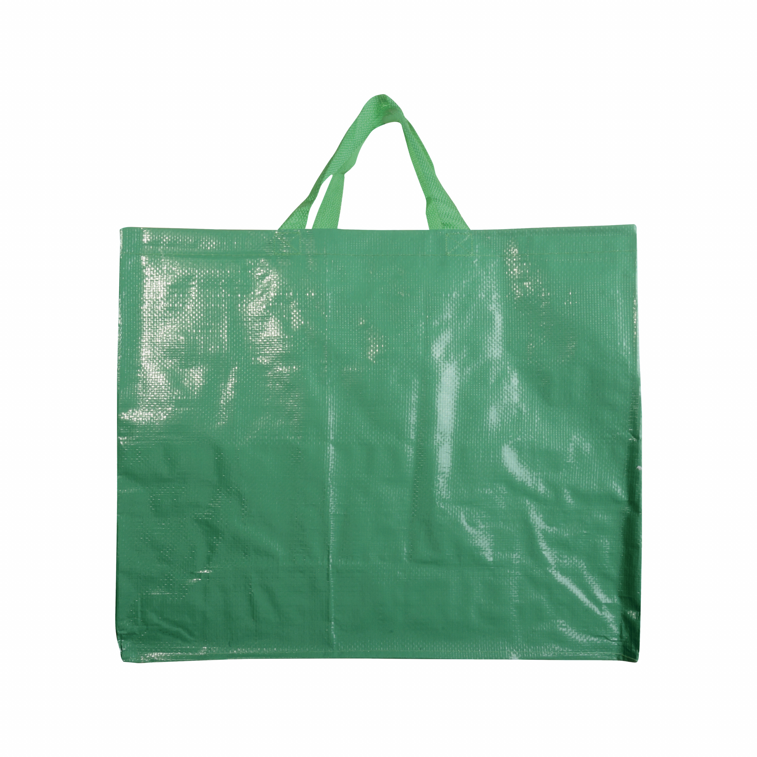 Bolsa de la compra de PP laminado reciclado de 120 g/m2 con fuelle y asas cortas, Verde, , , 120 GSM M2,
