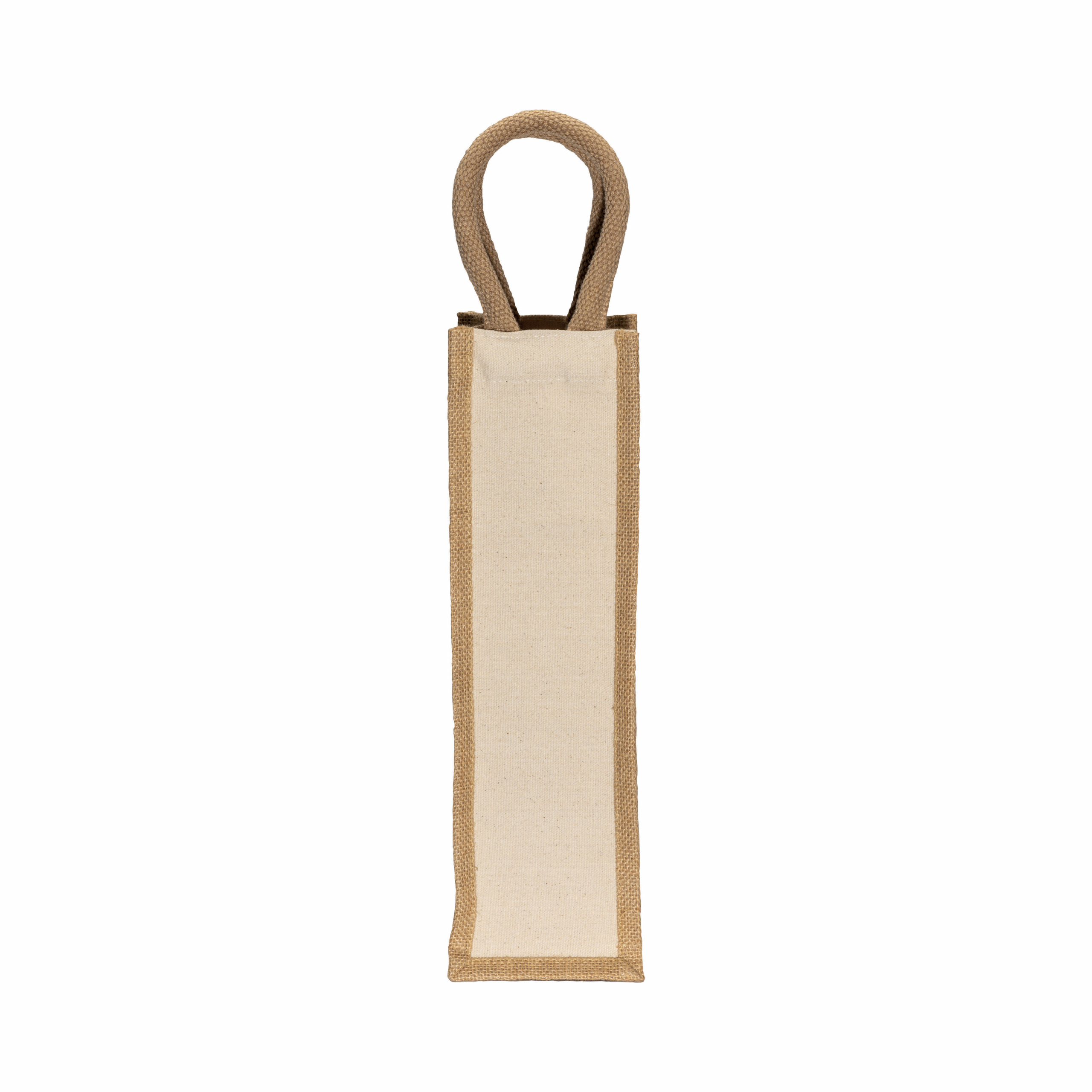 Bolsa para botellas de yute y algodón con asas de cuerda, Natural, , , 10OZ JUTA LAMINATA,