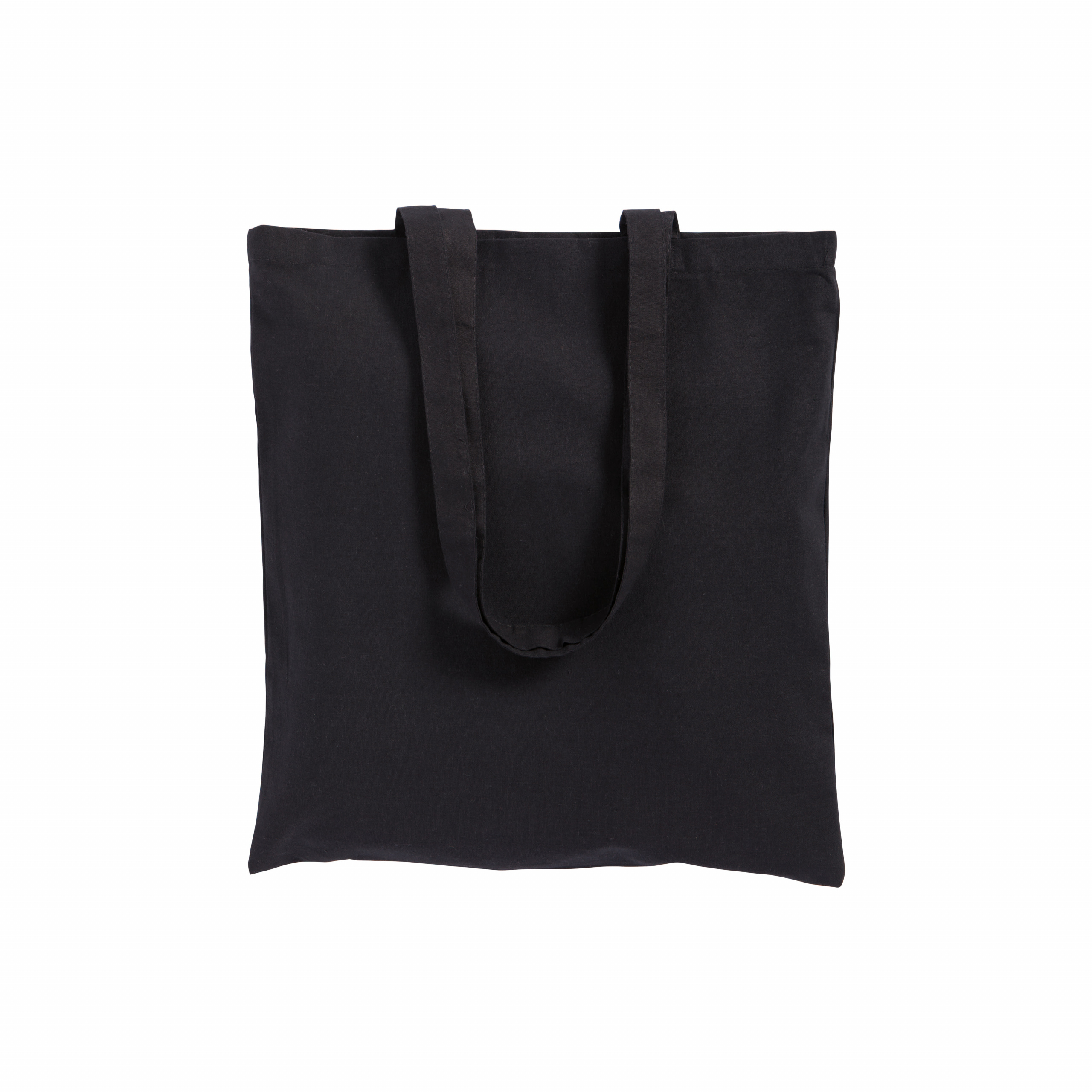 Bolsa de algodón/poliéster reciclado 180 g/m2, asas largas, Negro, , , 180 GR,