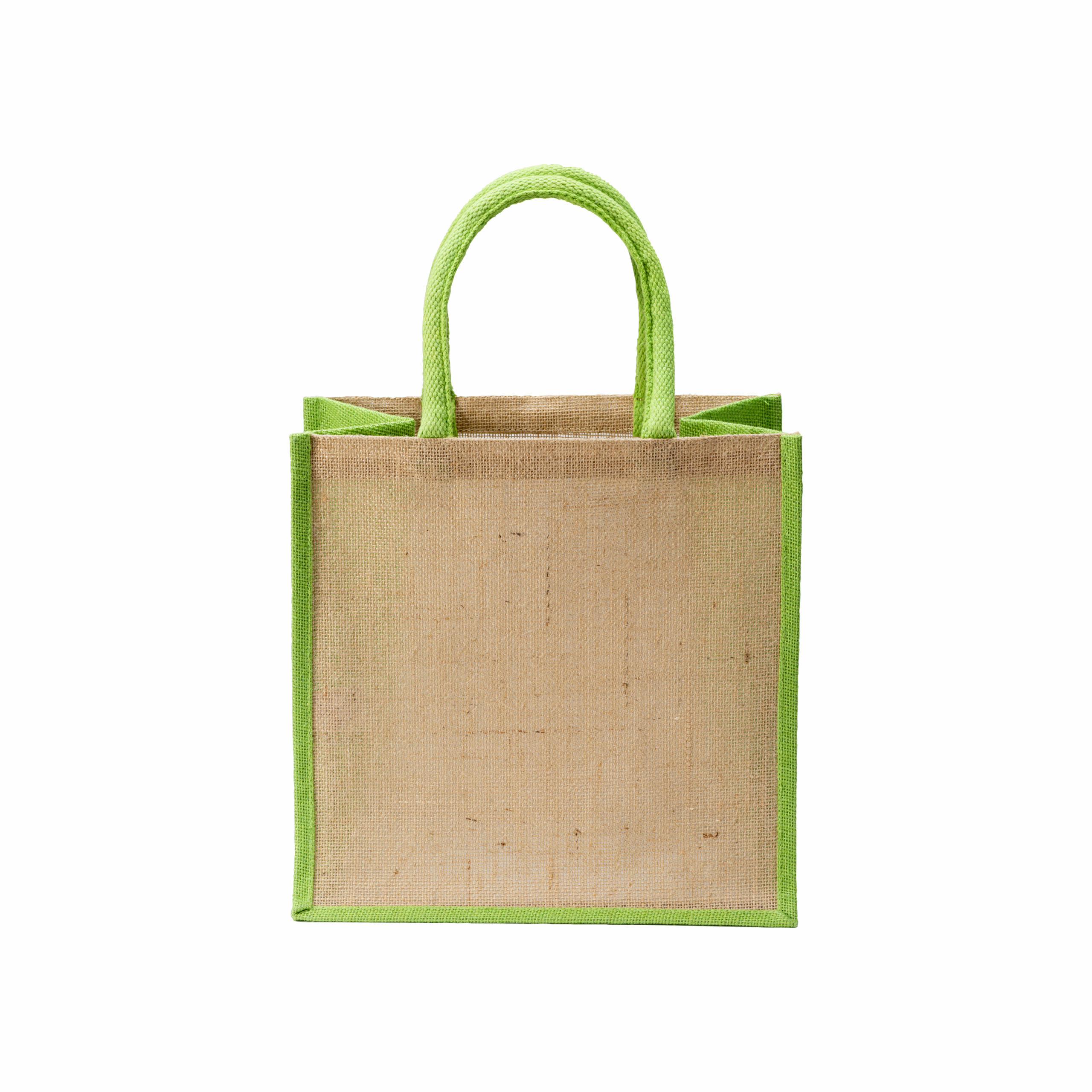 Bolsar de yute con asas y aplicaciones de colores, Verde metz, , , ,