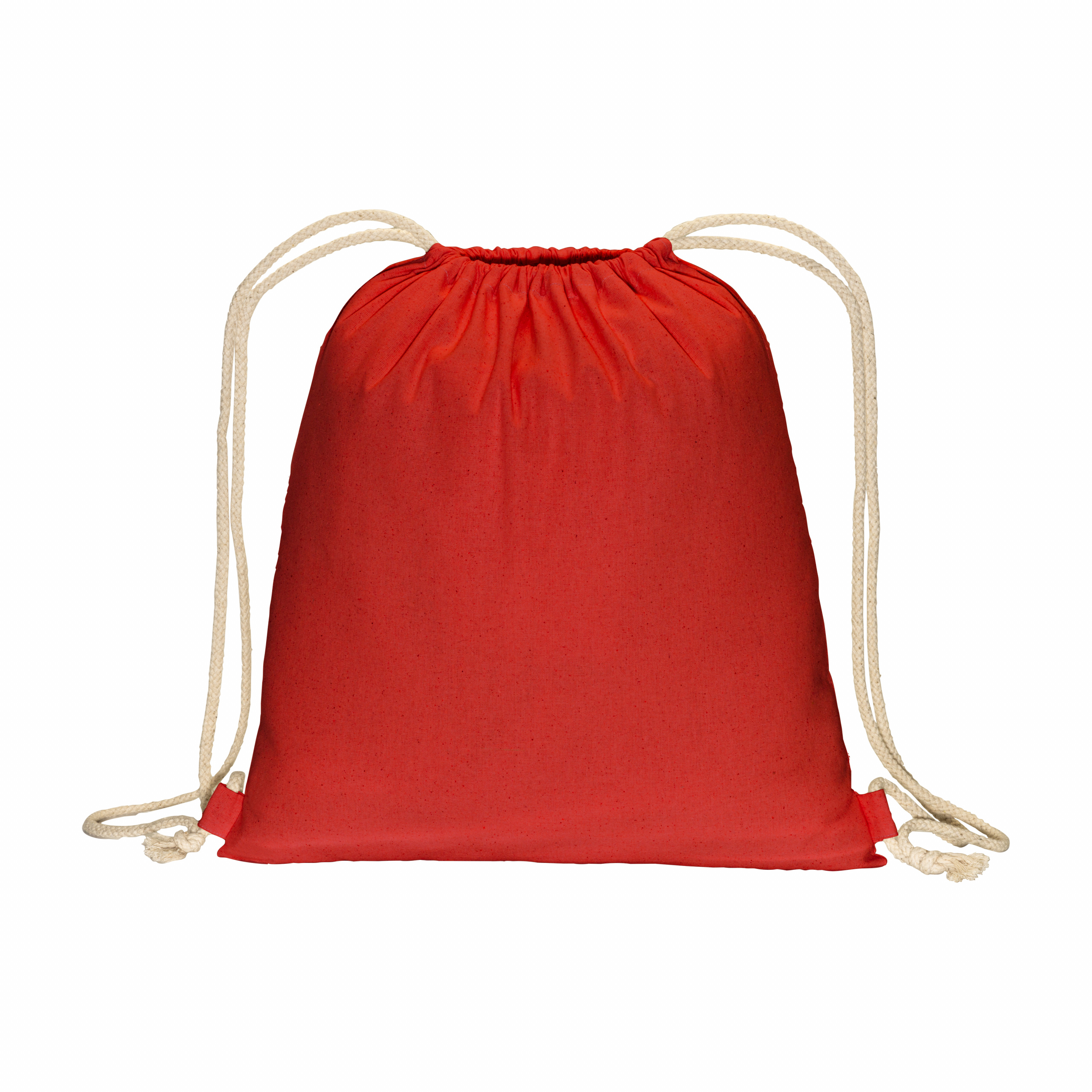 Mochila de algodón de 180 g/m², con cierre de cordón, Rojo, , , 180 GR/M2,