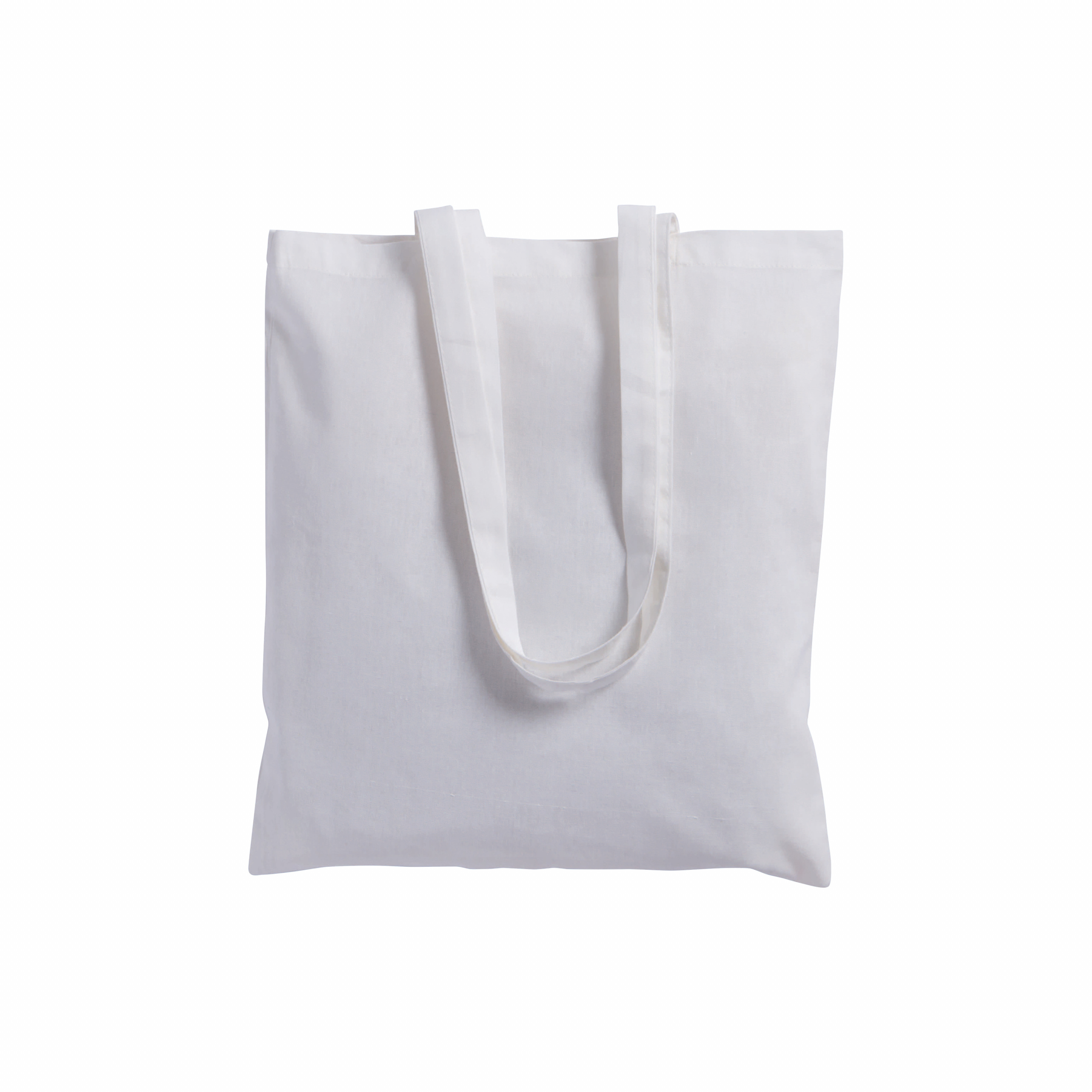 Bolsa de algodón reciclado, 120 g/m&sup2;, con asas largas., Blanco, , , 120 GR/M2- 80% RECYCLED COTTON+20% RECYCLED PET,