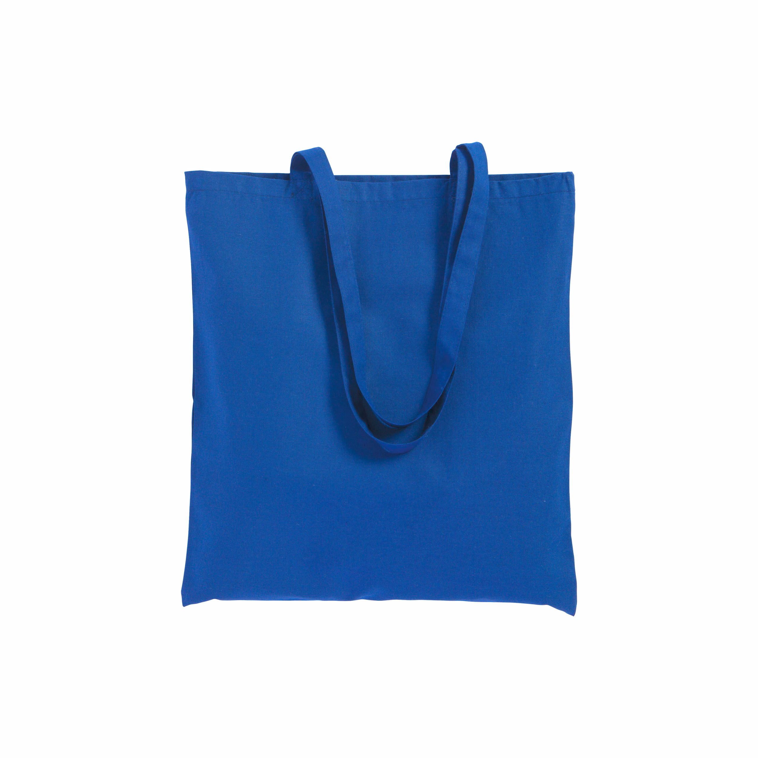Bolsa de algodón reciclado, 120 g/m&sup2;, con asas largas., Royal, , , 120 GR/M2- 80% RECYCLED COTTON+20% RECYCLED PET,