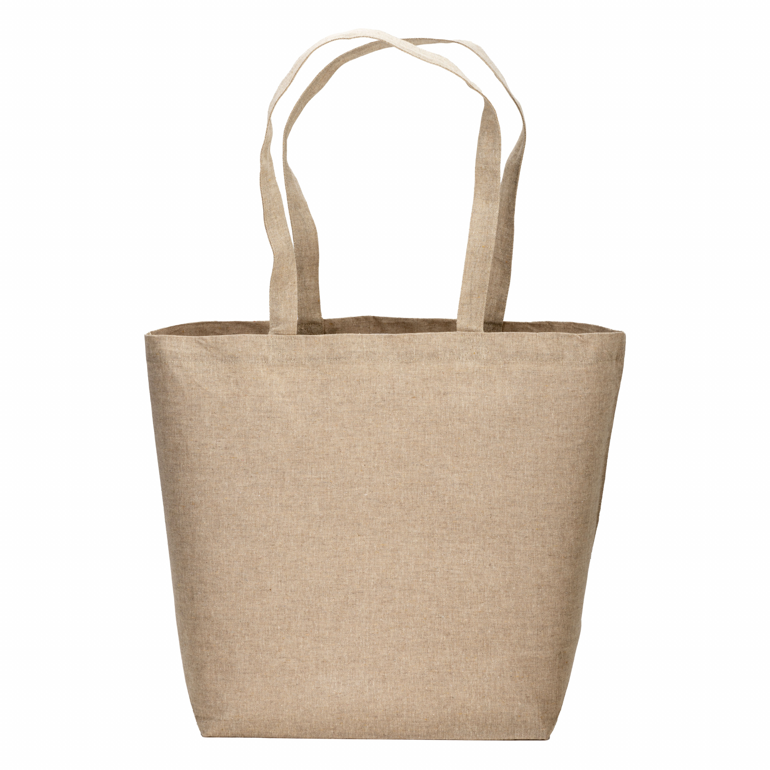 Bolsa de algodón reciclado, 120 g/m&sup2;, con  laminado de polipropileno (PP), Natural, , , 120 G/M2-OUT 96%REC COT-4% RPET-INTERNO IN 100%PP,