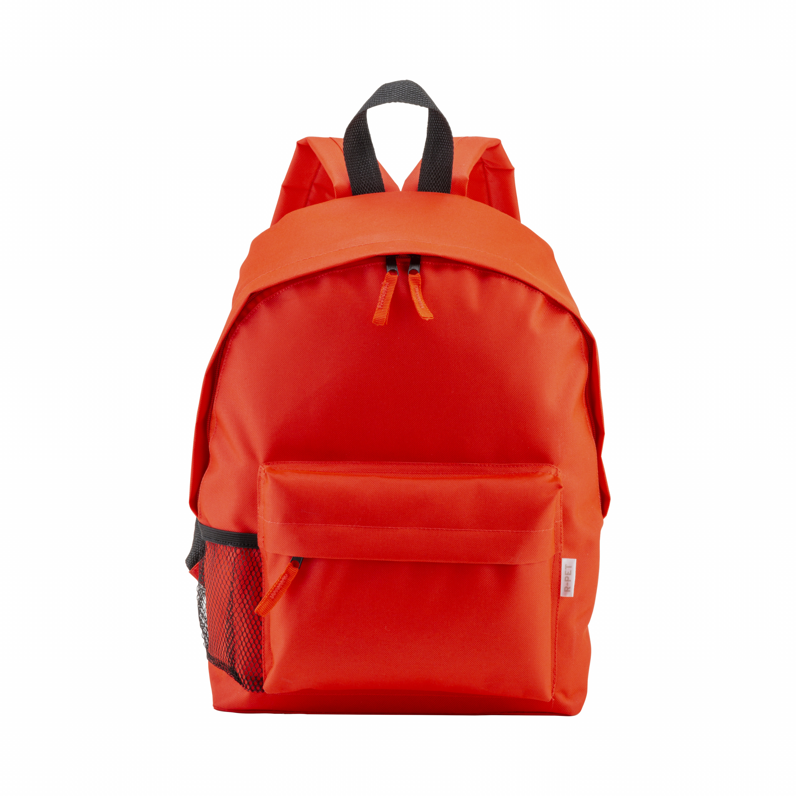 Mochila de poliéster reciclado R-PET con bolsillo exterior con cremallera, Rojo, , , 600D RPET POLYESTER,