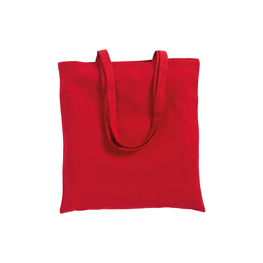 Bolsa shopper de color liso en algodón reciclado de 140 g/m2. Certificado GRS, Rojo, , , 140 GSM/M2,
