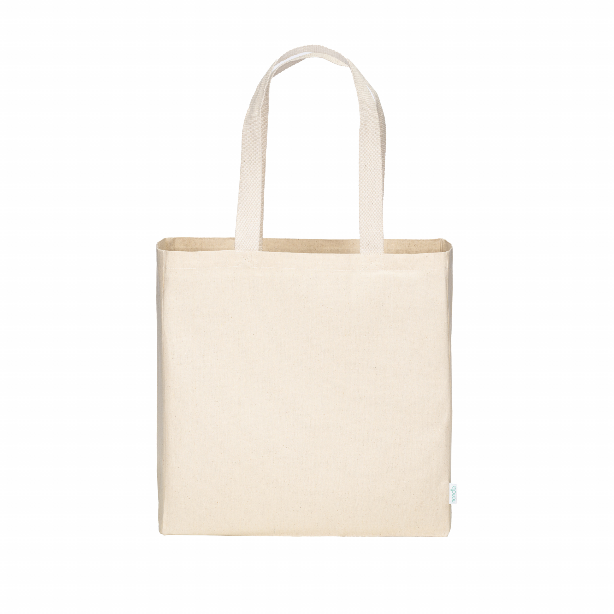 Maxi bolsa shopper de algodón reciclado de 280 g/m2 natural con asas de colores, Natural, , , 80%REC COTT/20%REC POLY-280 G,