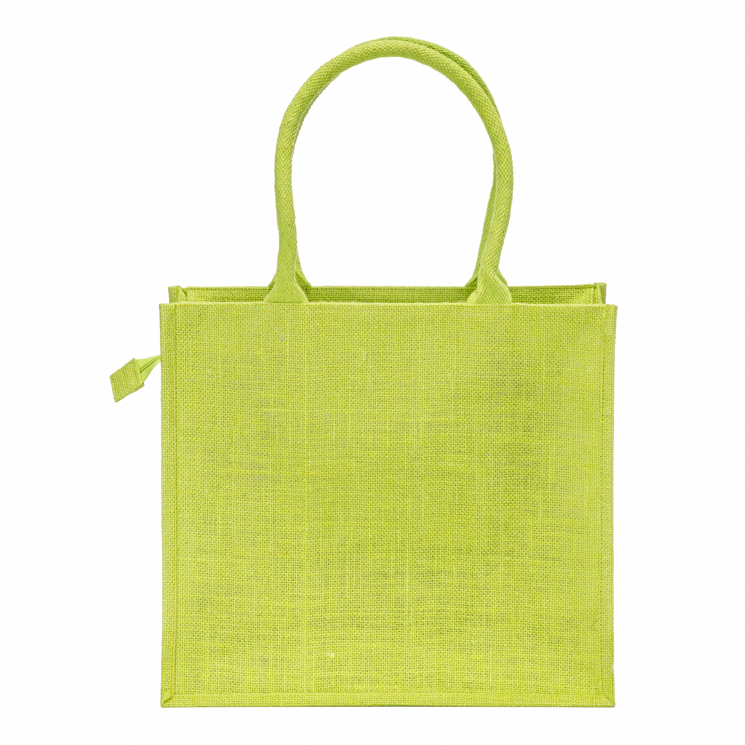 Bolsa de yute con asas de algodón. Equipada con cierre de cremallera, Verde metz, , , ,