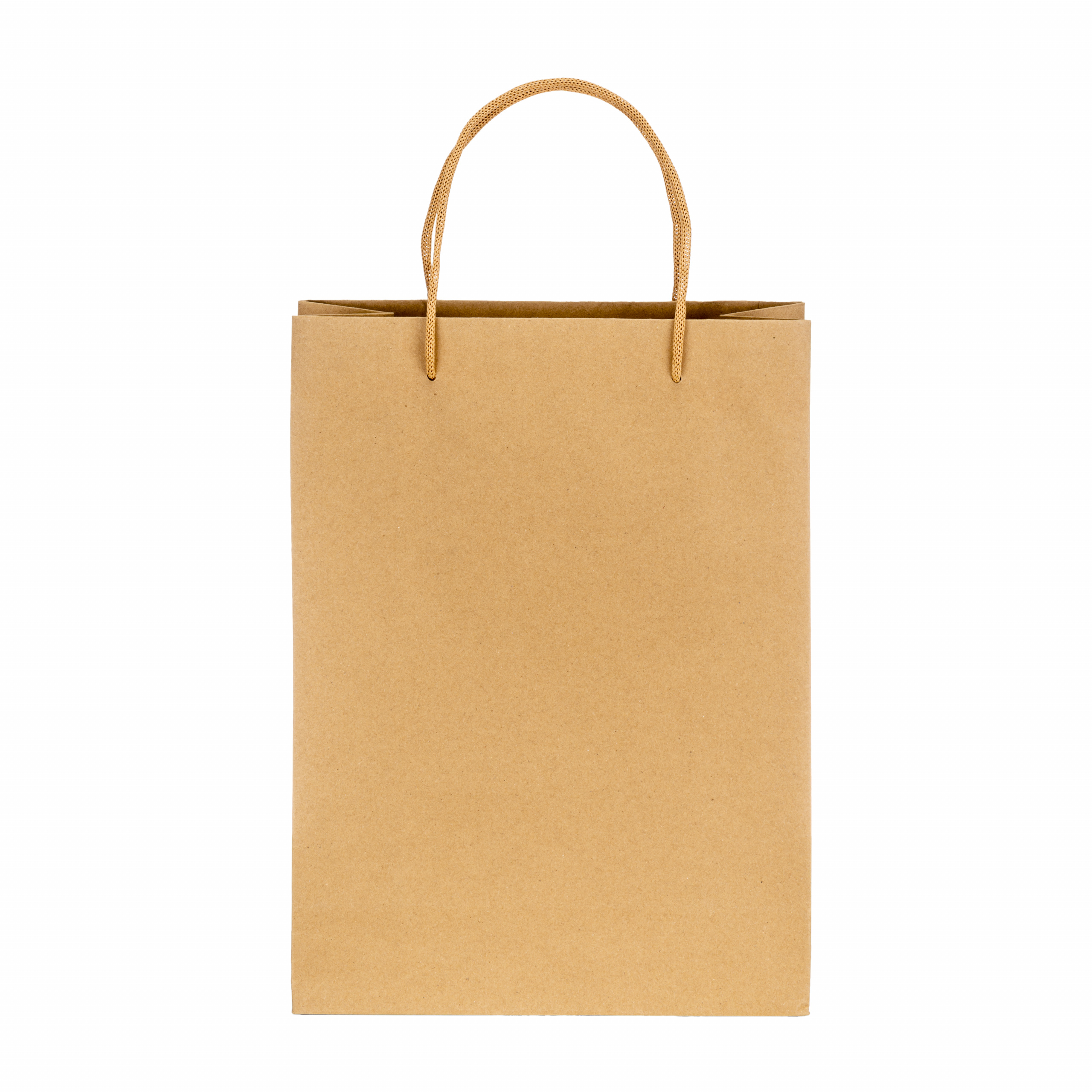 Bolsa de papel reciclado natural de 150 g/m2 con fuelle y asas cortas de color, Natural, , , 170 G/M,