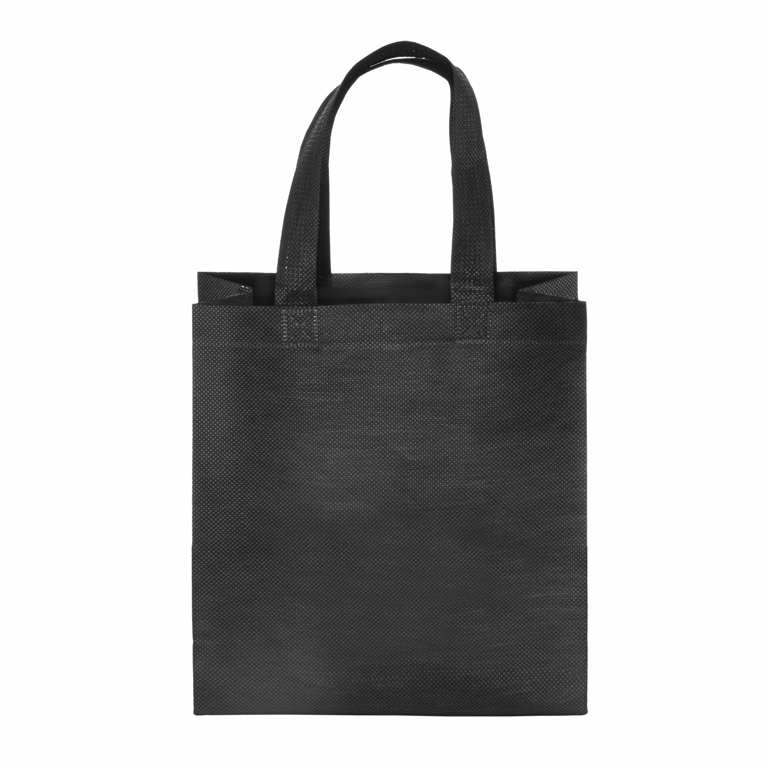 Bolsa shopper de PET reciclado termosellado de 80 g/m2 (TNT R-PET), Negro, , , 80 G/M,