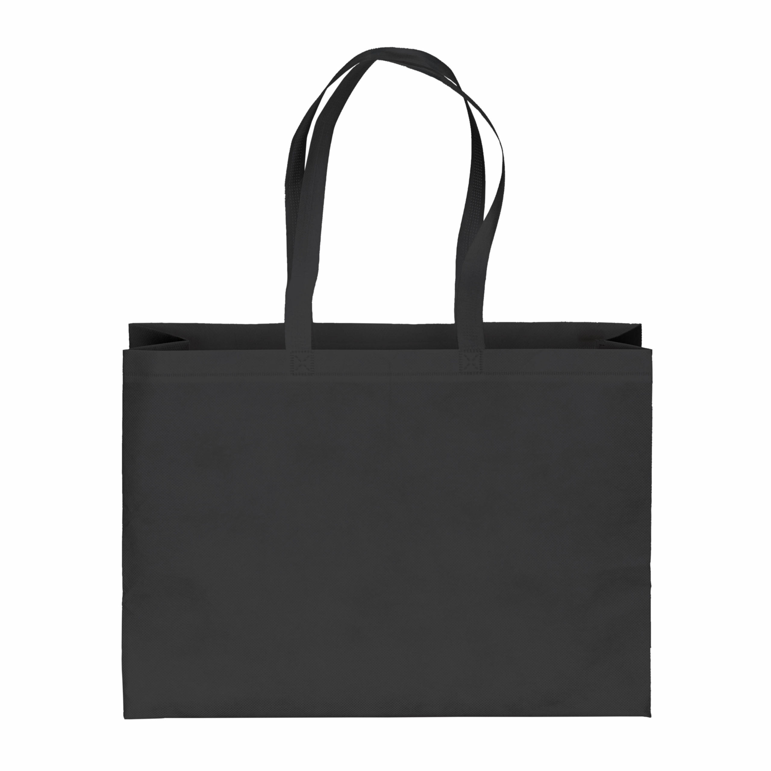 Bolsa shopper fabricada en PET reciclado de 100 g/m2 (TNT R-PET) termosellado, Negro, , , 100 G/M,